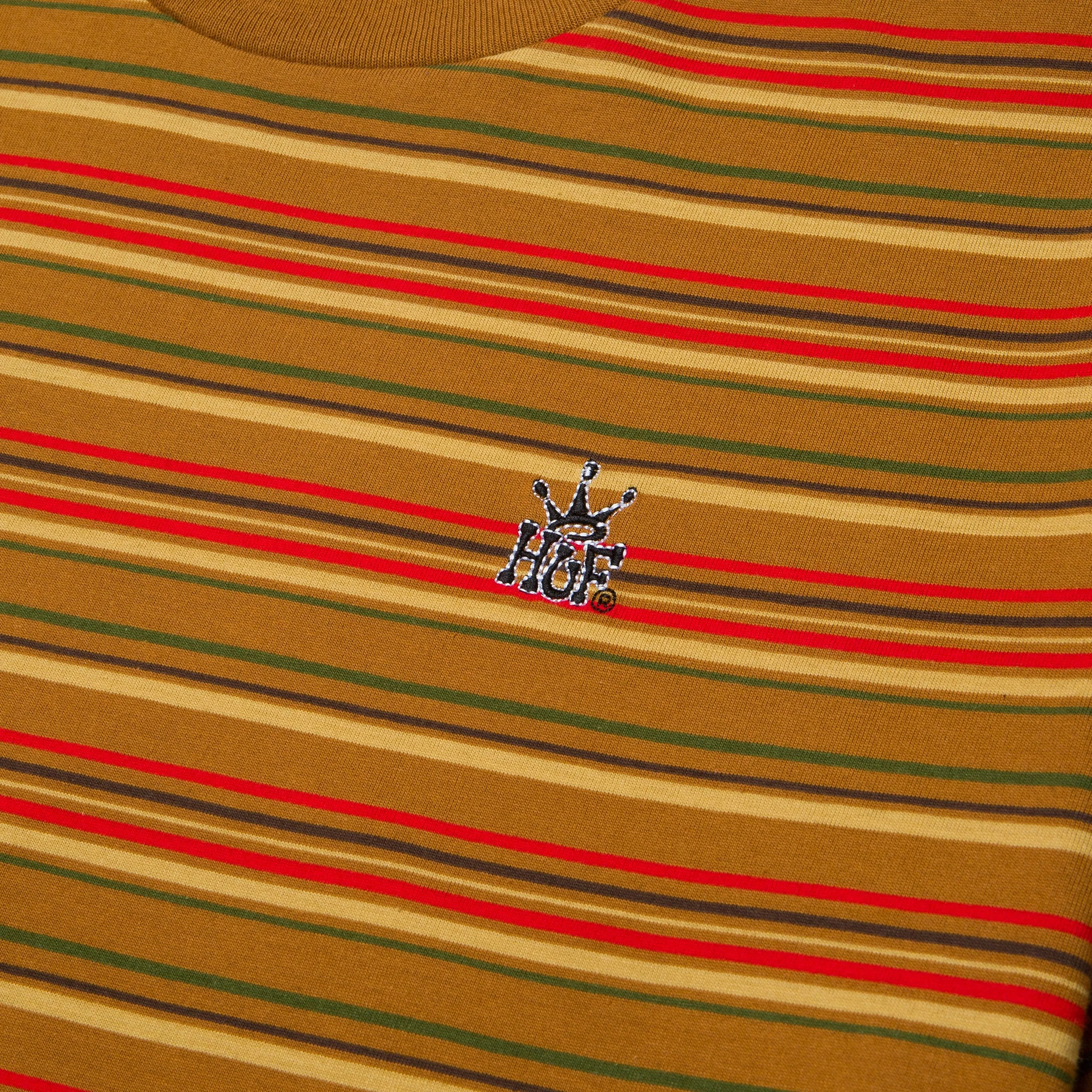 CROWN STRIPE S/S KNIT TOP - BURNT ORANGE