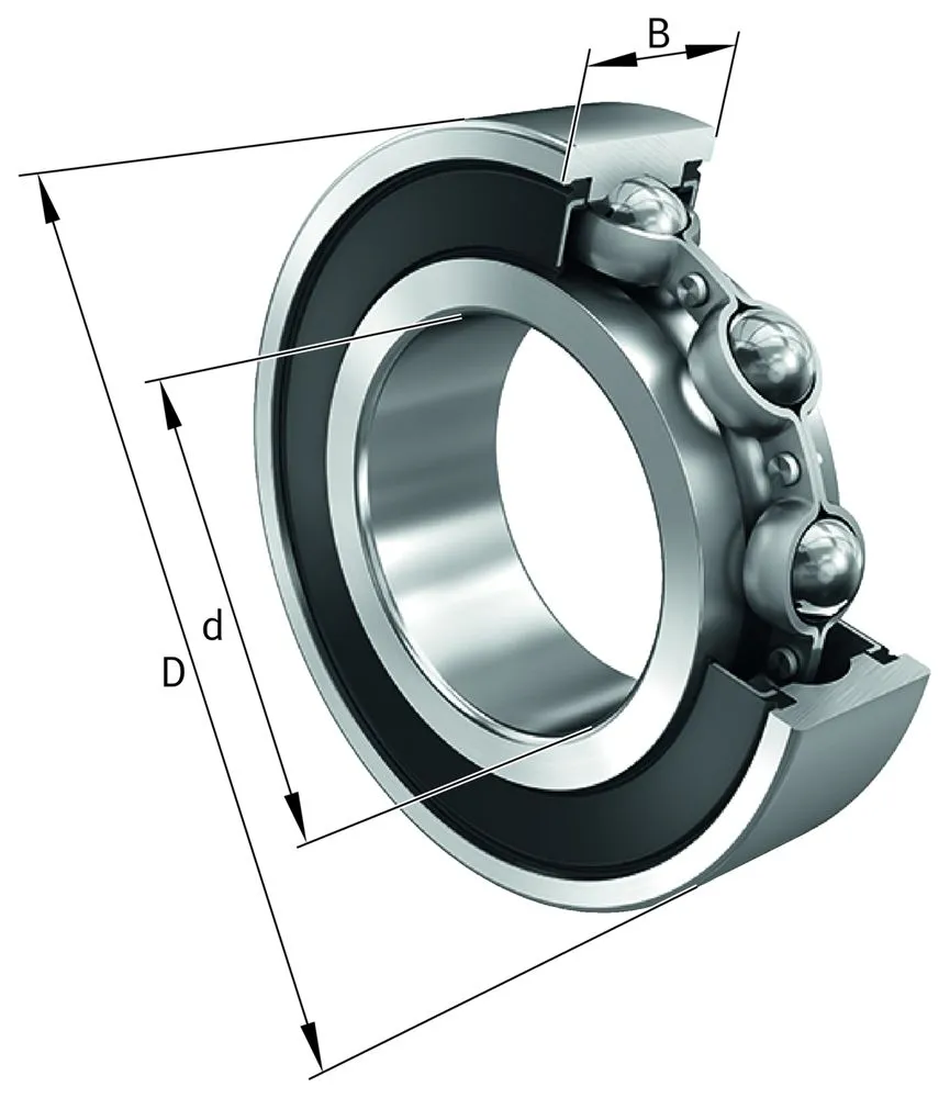 Cuscinetto a sfere a scanalatura profonda Cuscinetti radiali a una corona di sfere FAG, Ø int. 25mm, Ø est. 52mm,