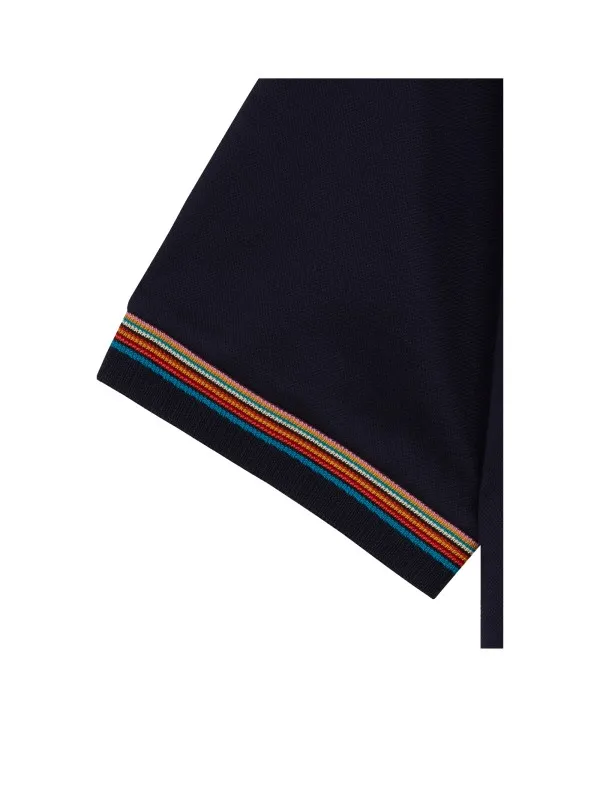 Dark navy short-sleeved polo shirt