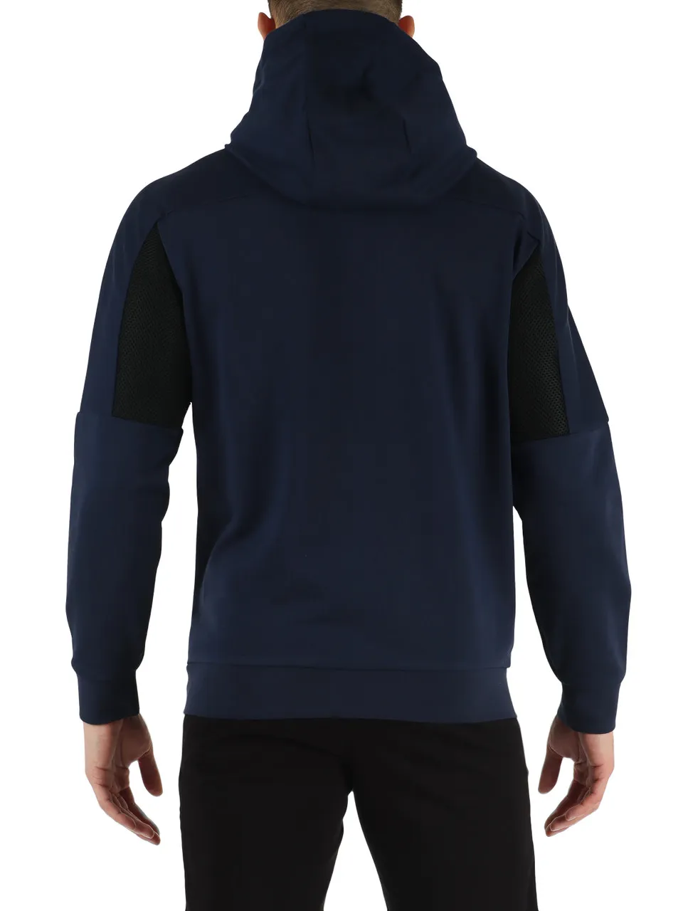 Felpa in cotone garzato con cappuccio e zip