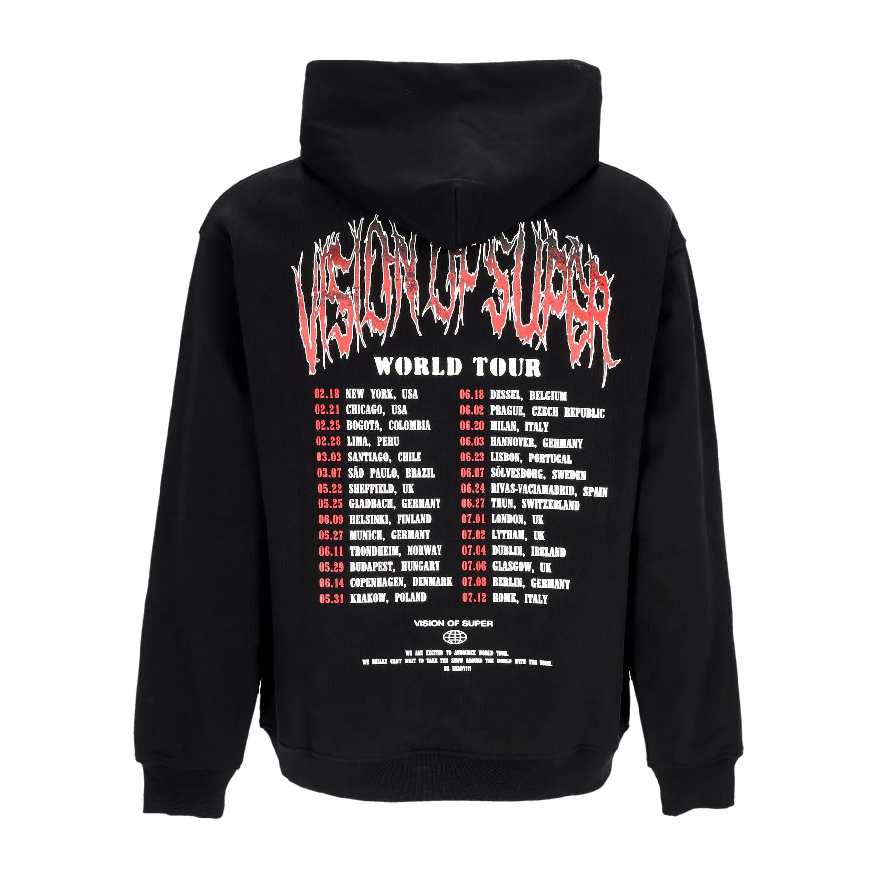 Felpa Leggera Cappuccio Uomo Cobra Mouth Print Hoodie Black