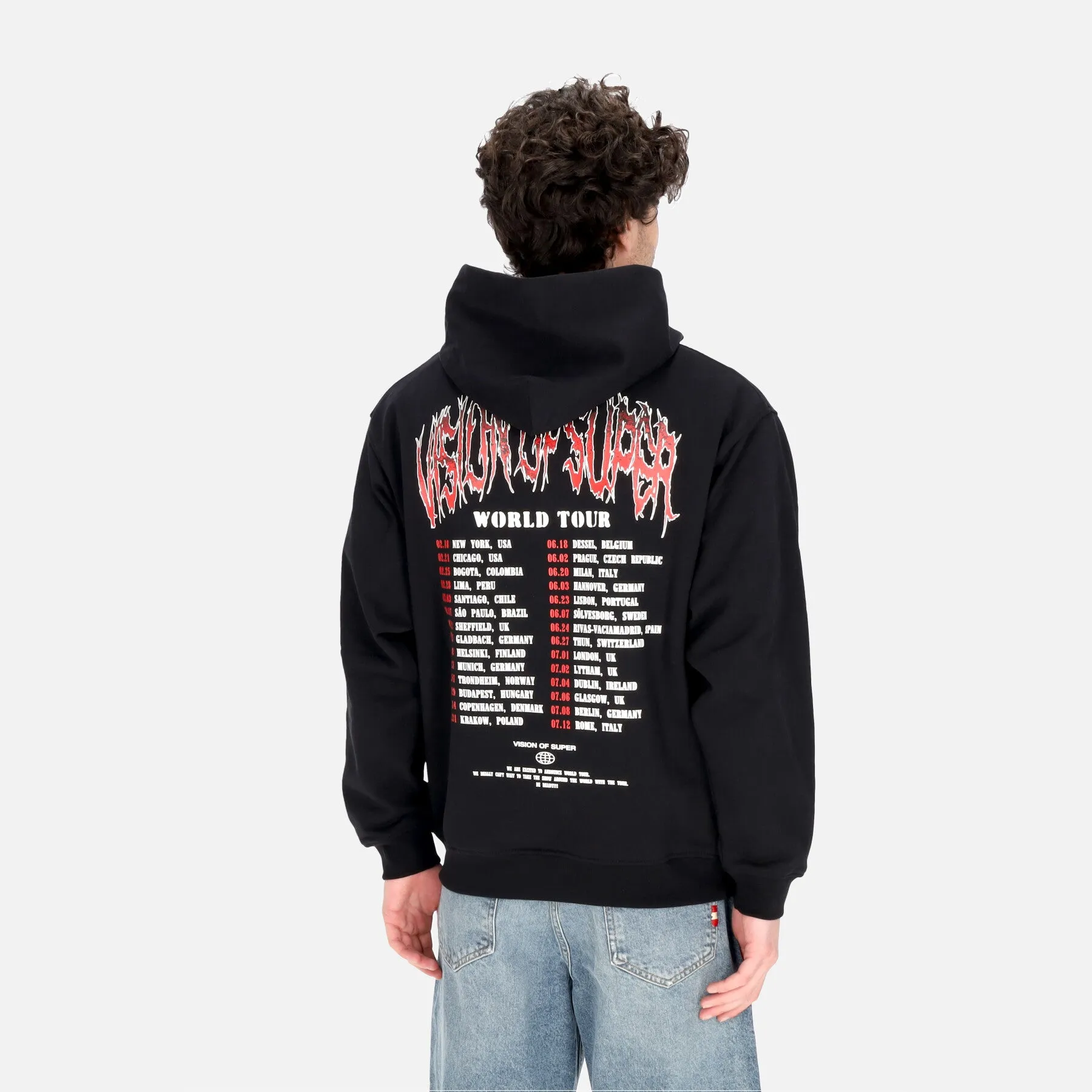 Felpa Leggera Cappuccio Uomo Cobra Mouth Print Hoodie Black
