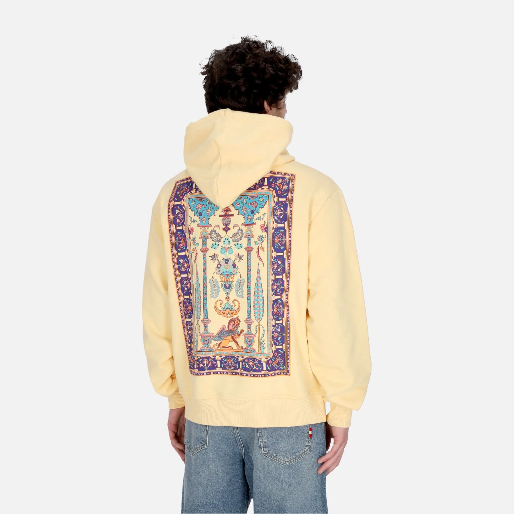 Felpa Leggera Cappuccio Uomo Persian Rug Hoodie Yellow