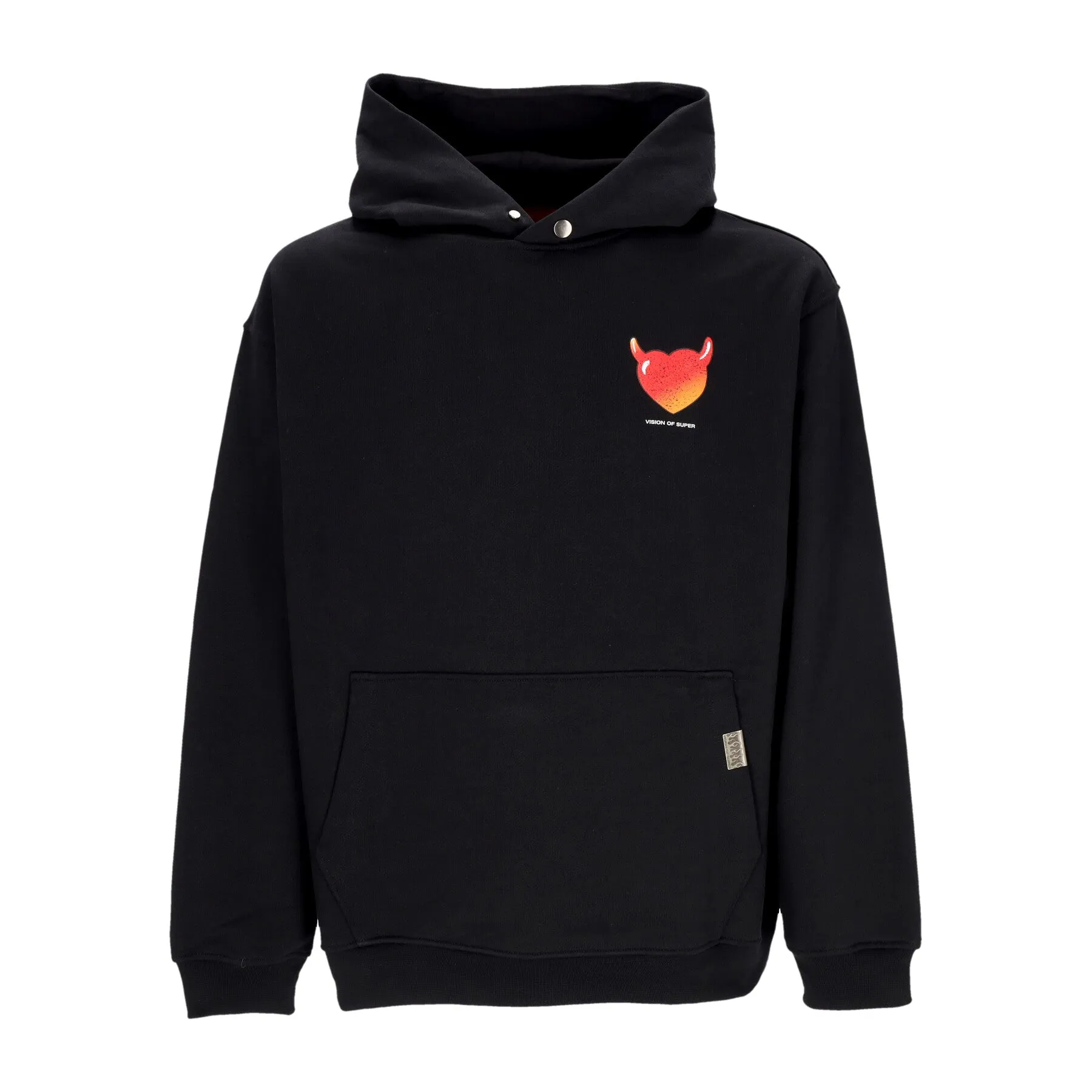 Felpa Leggera Cappuccio Uomo Puffy Love Print Hoodie Black