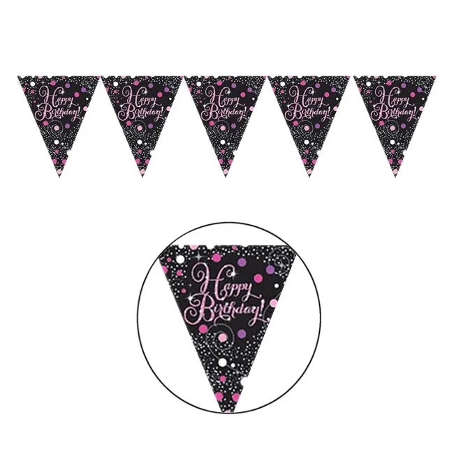 Gagliardetto rosa di compleanno - 4,00 m