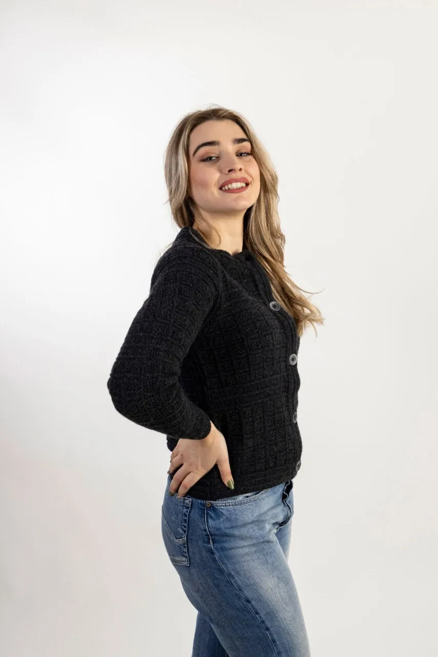 Giubbino da donna in lana con motivo a punto wafer- Giacca Wafer