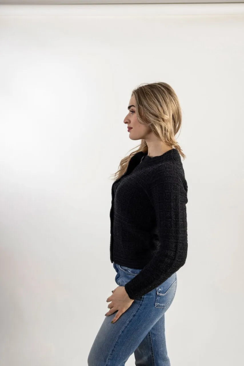 Giubbino da donna in lana con motivo a punto wafer- Giacca Wafer