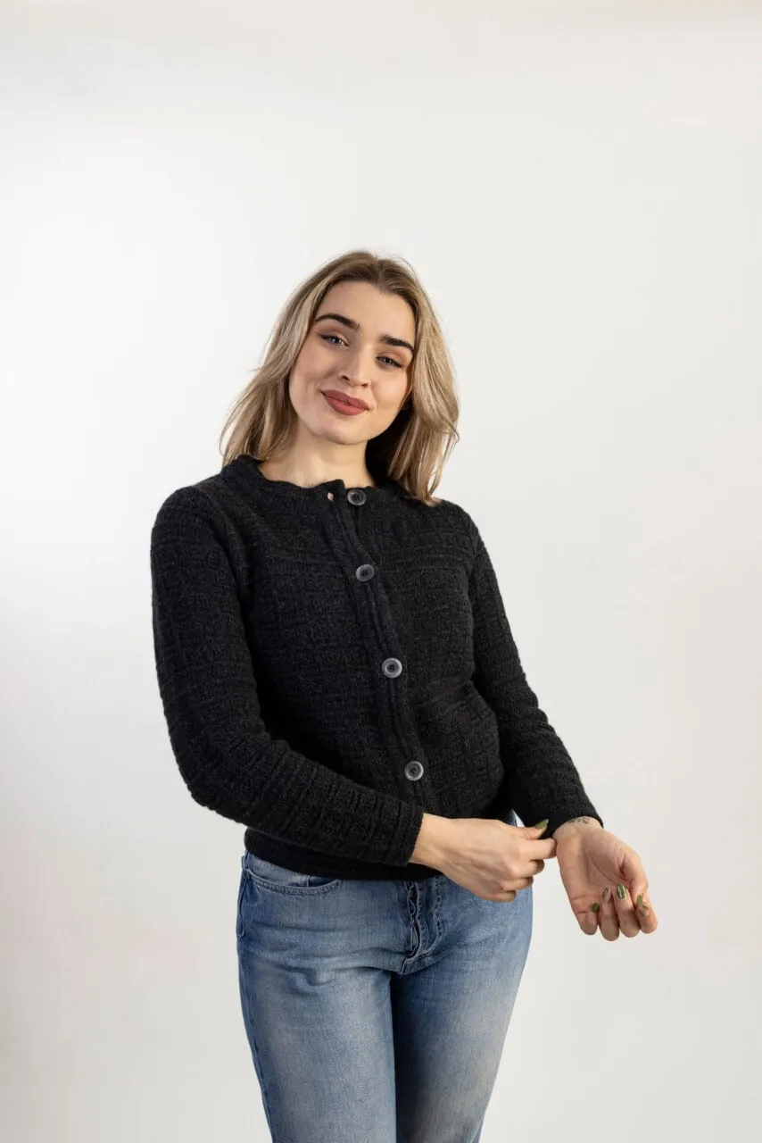 Giubbino da donna in lana con motivo a punto wafer- Giacca Wafer