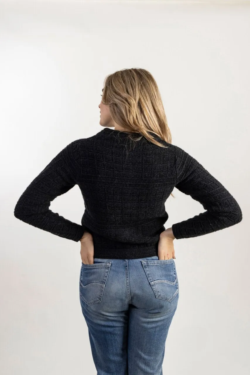 Giubbino da donna in lana con motivo a punto wafer- Giacca Wafer