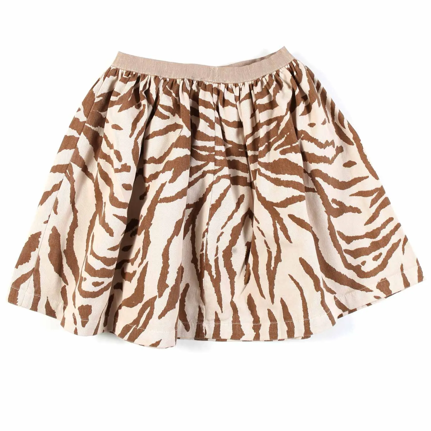 Gonna Animalier Marrone E Sabbia