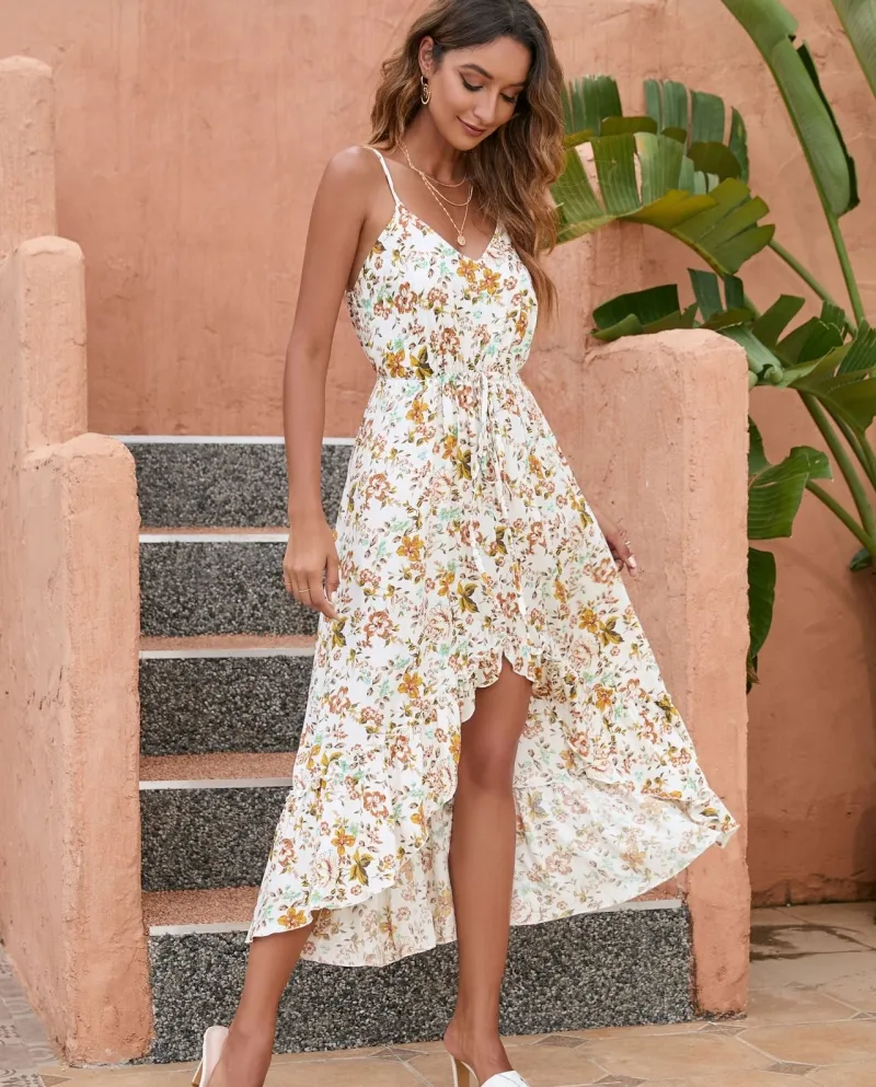 Gonna con bretelle senza schienale Abito casual in stile vacanza