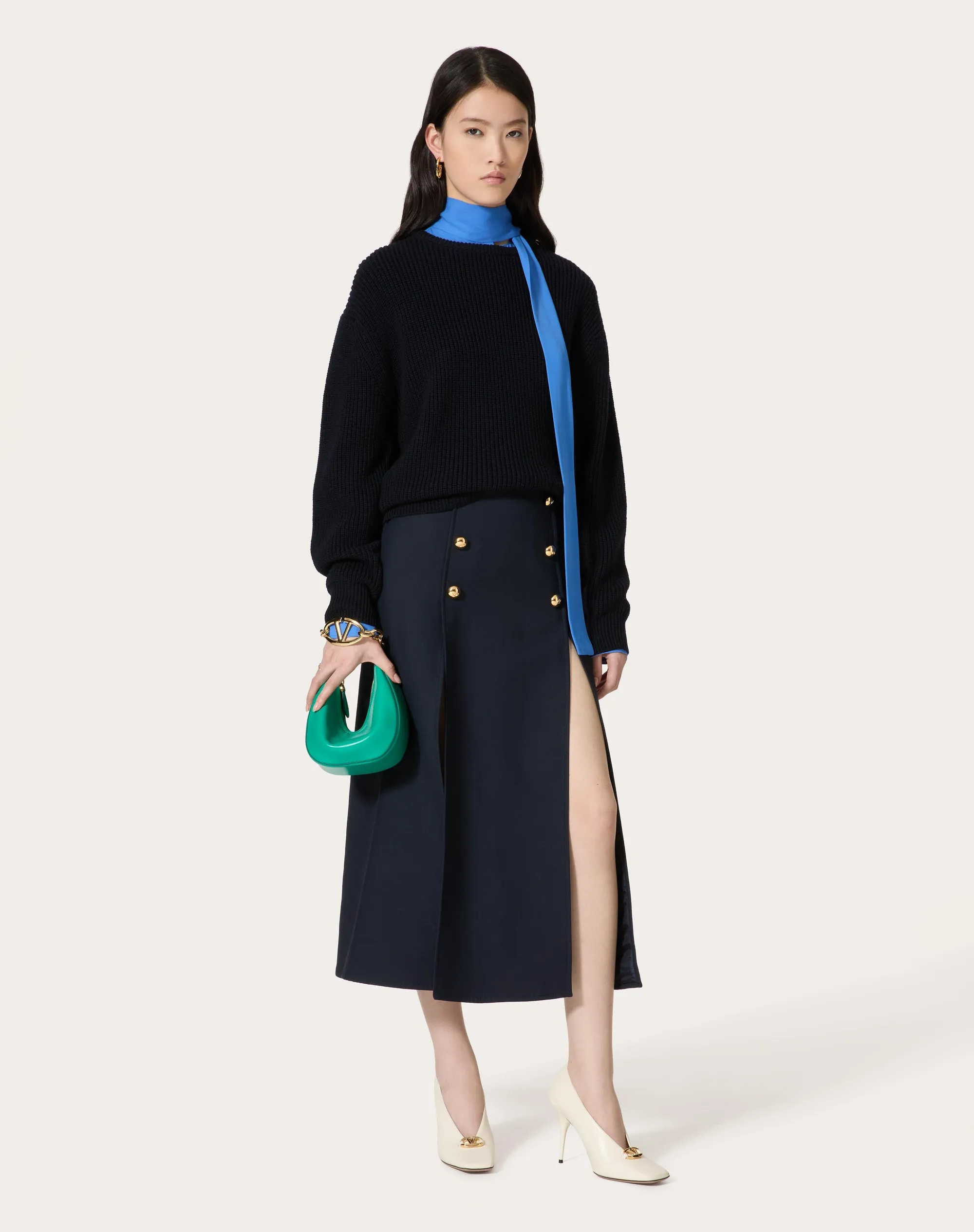GONNA MIDI IN CREPE COUTURE