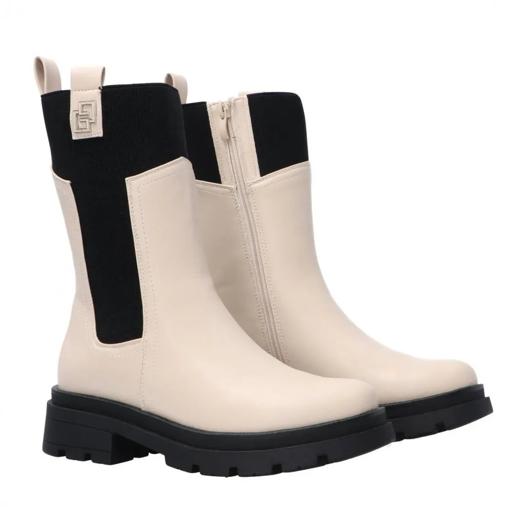 GR368 ecopelle metallic logo Beige