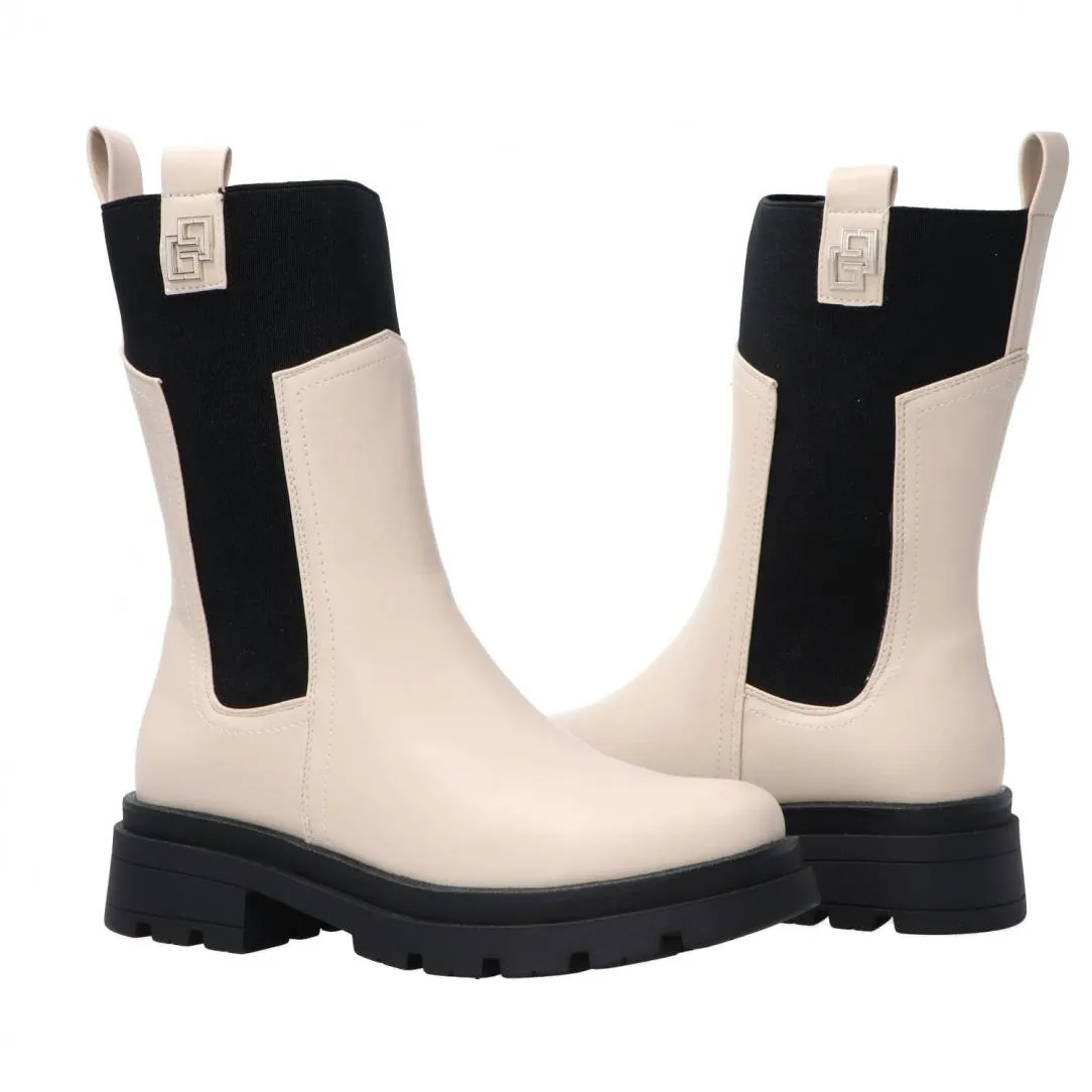 GR368 ecopelle metallic logo Beige