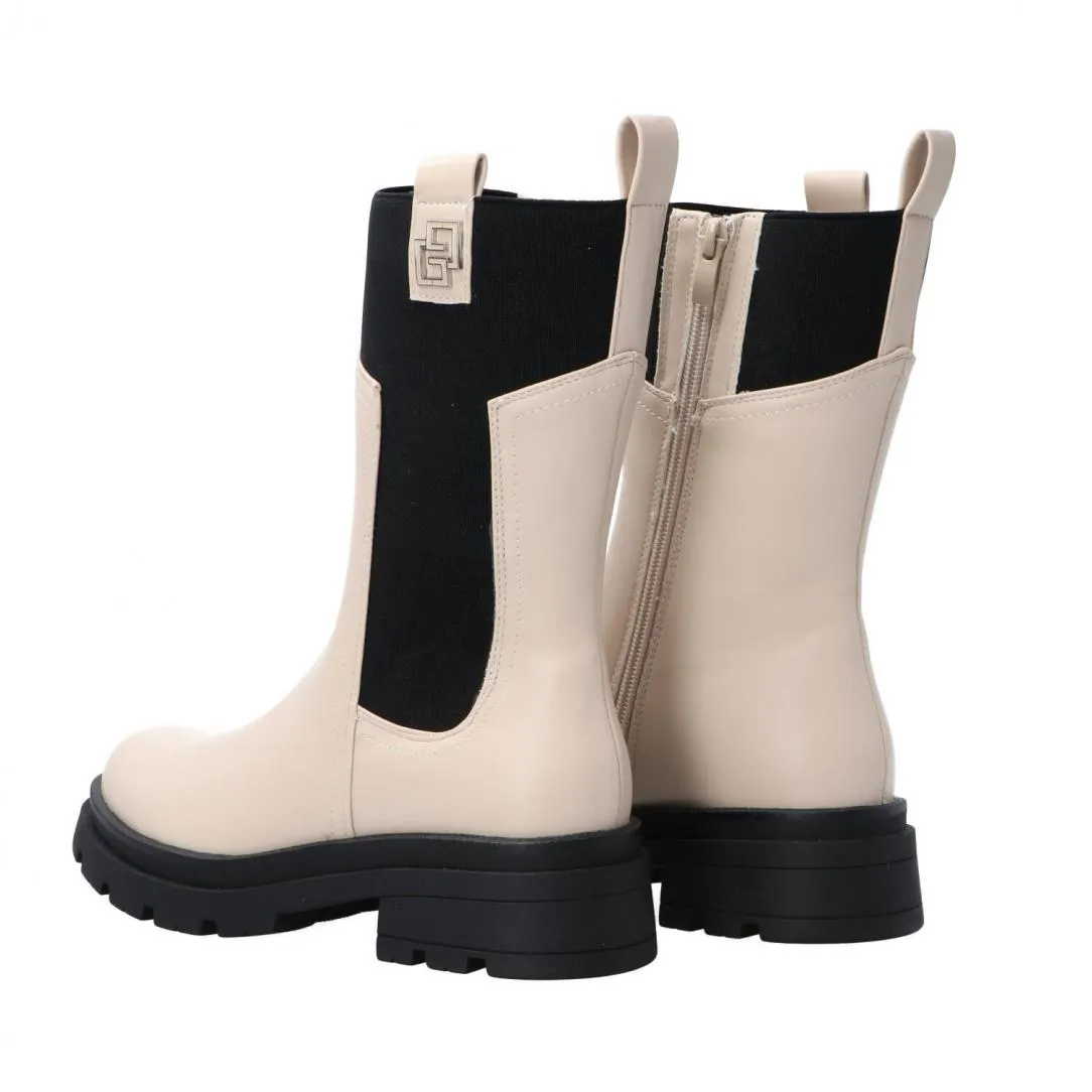 GR368 ecopelle metallic logo Beige