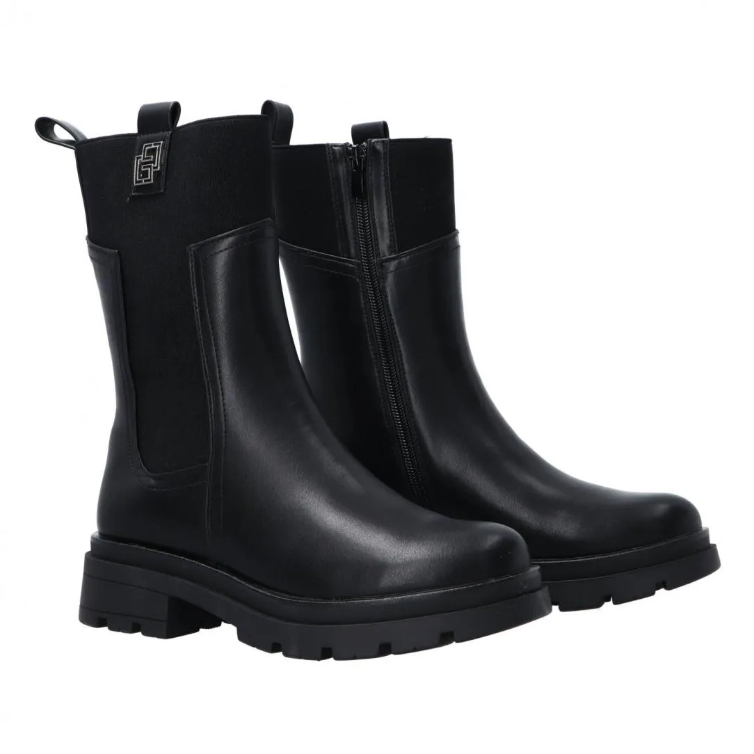 GR368 ecopelle metallic logo Nero
