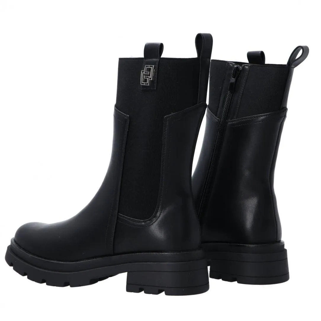 GR368 ecopelle metallic logo Nero