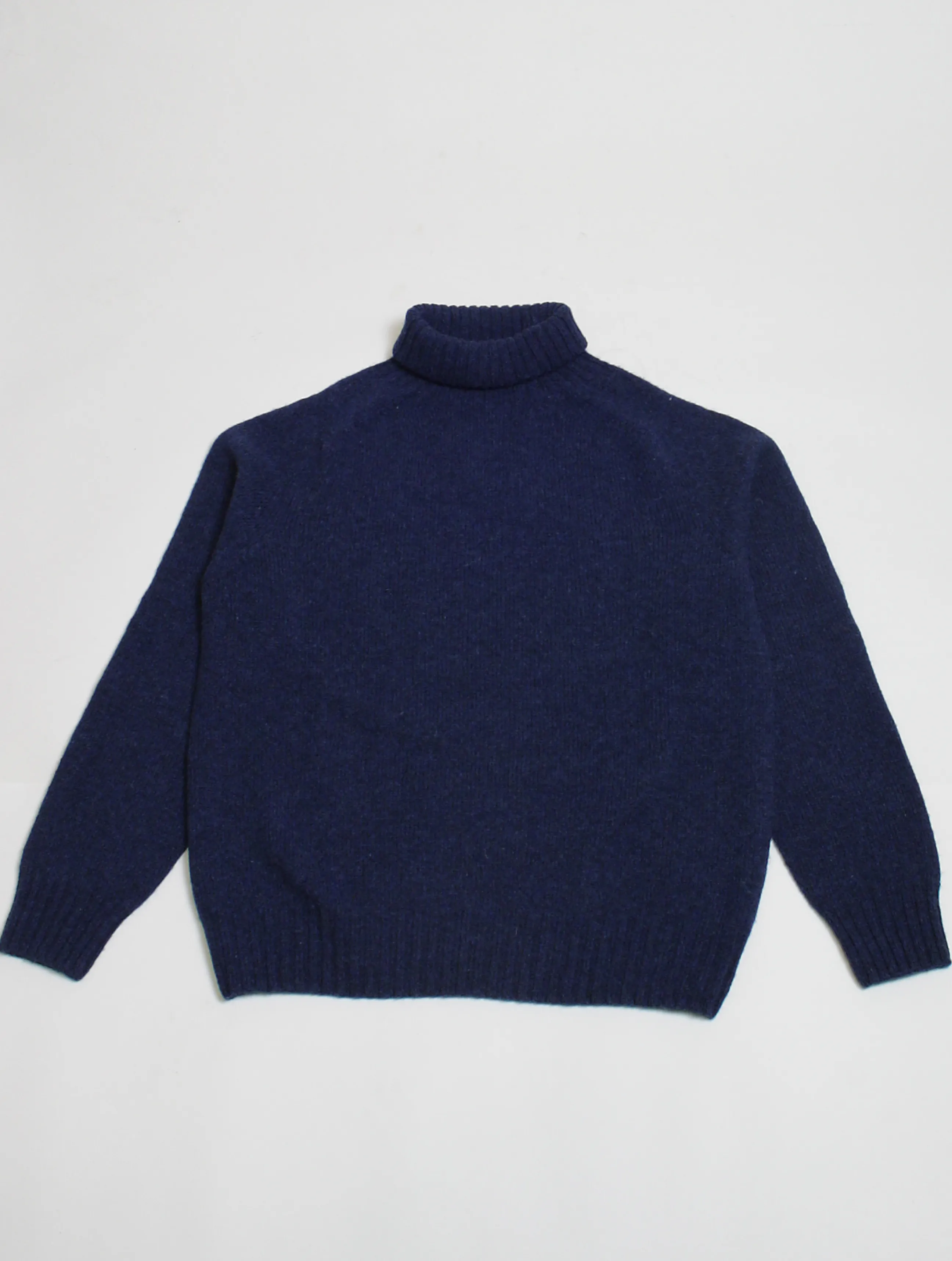 Harley of Scotland maglione a collo alto L3874 Nero Navy