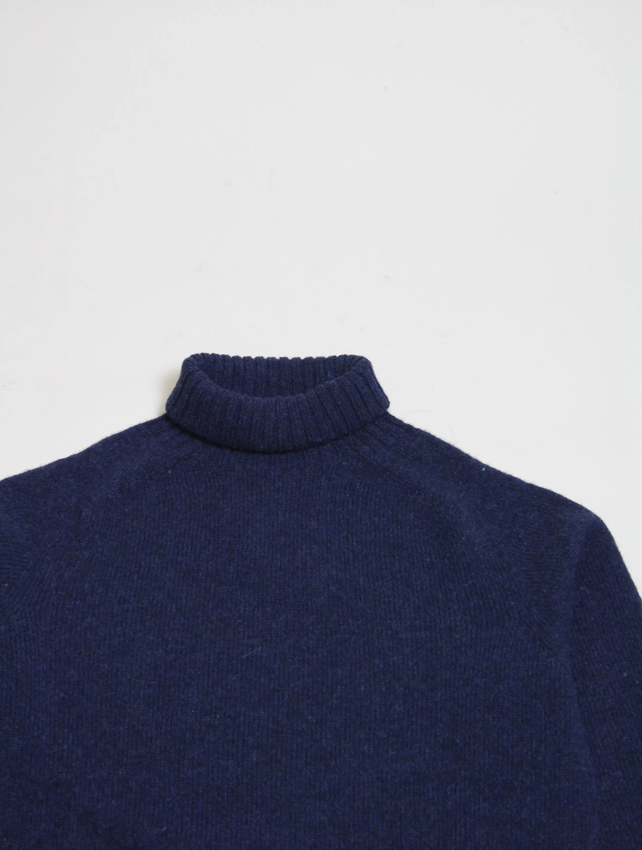 Harley of Scotland maglione a collo alto L3874 Nero Navy