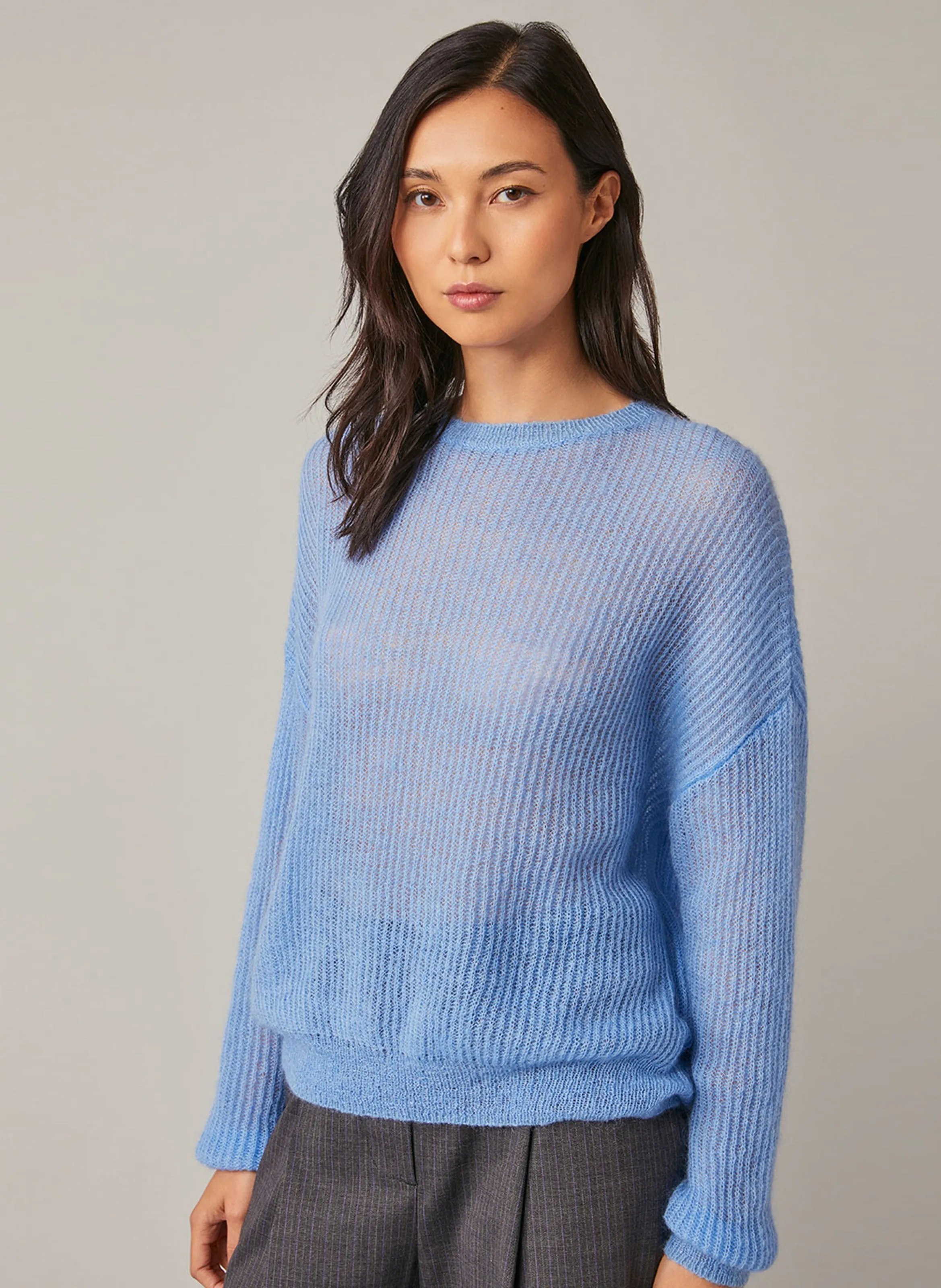  HARRIS WILSON   ELISE - Pull ample laine tricotée mélangée | Bleu