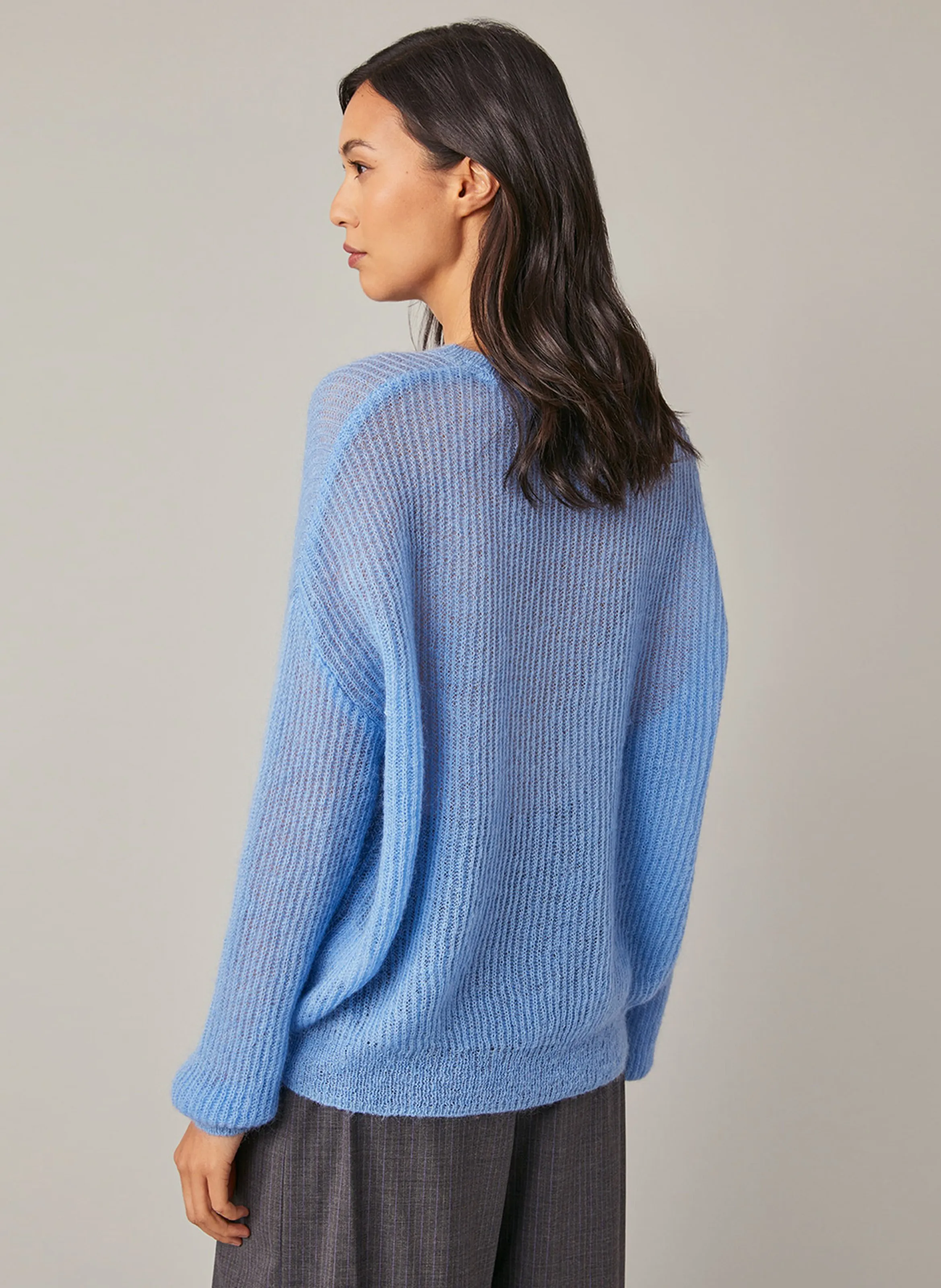  HARRIS WILSON   ELISE - Pull ample laine tricotée mélangée | Bleu