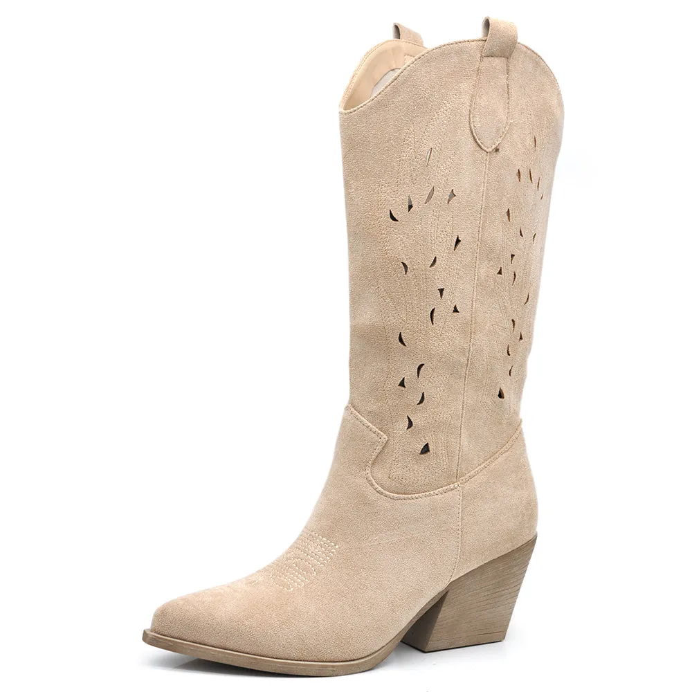 IF FASHION Stivali Stivaletti Primaverili Da Donna Texani Camoscio HJ922 lilla