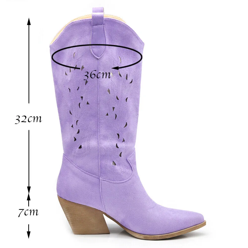 IF FASHION Stivali Stivaletti Primaverili Da Donna Texani Camoscio HJ922 lilla