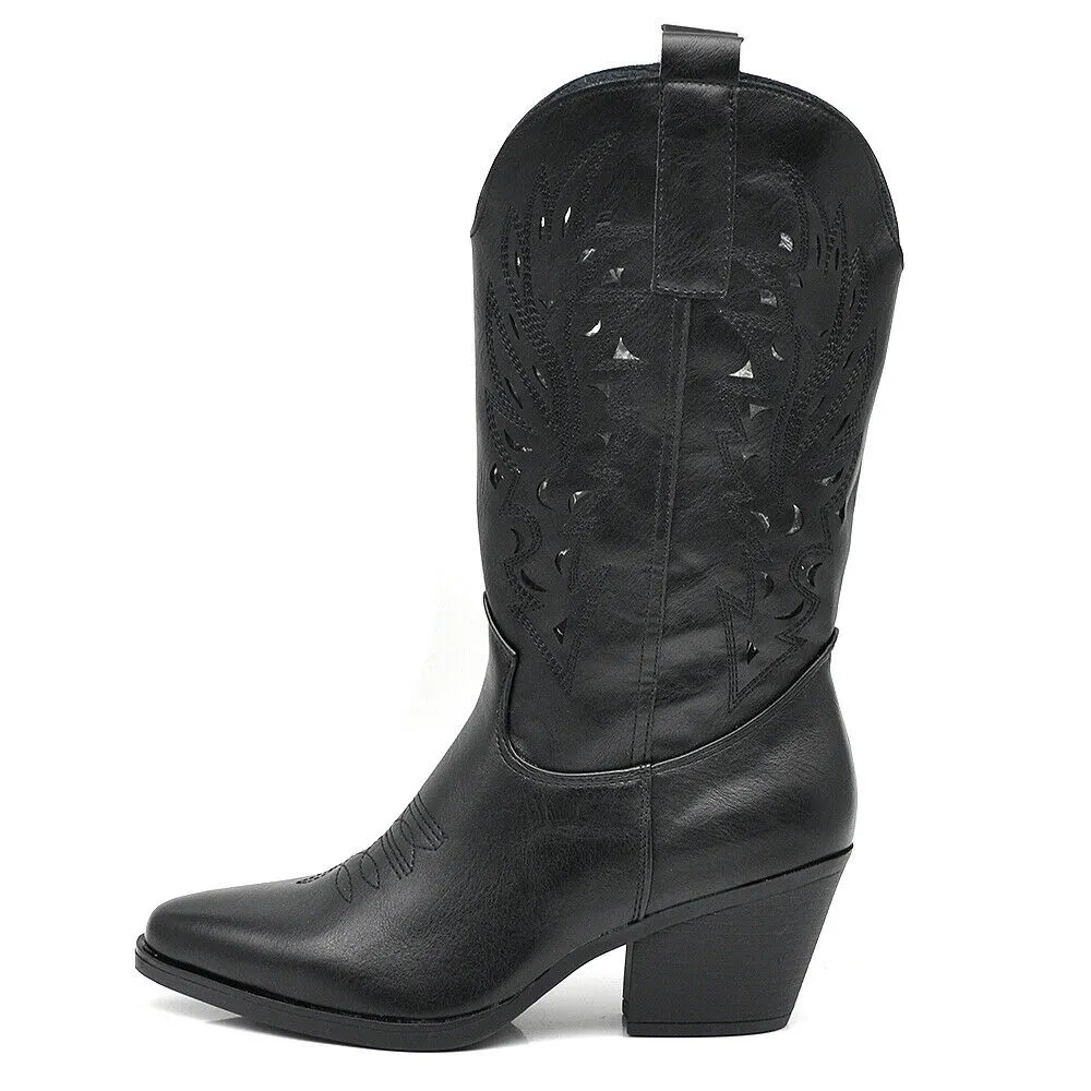 IF FASHION Stivali Stivaletti Primaverili Da Donna Texani Cowboy Cowgirl MP403