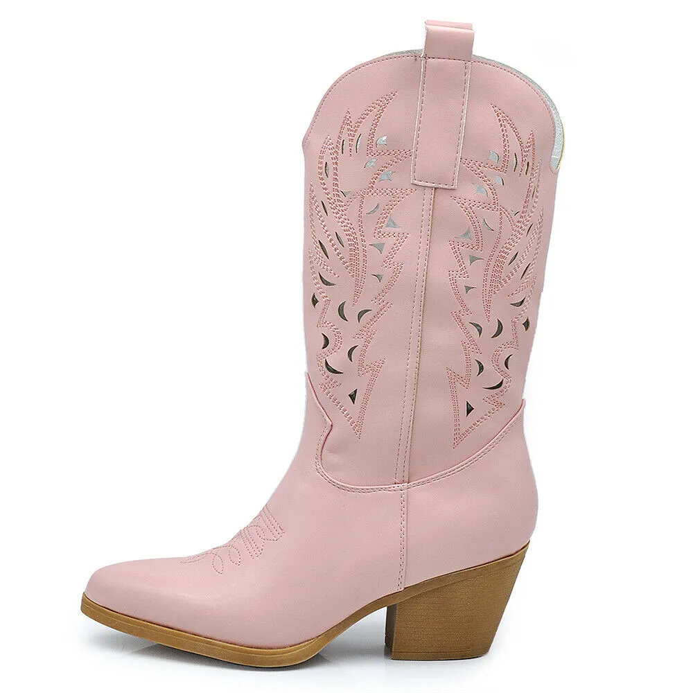 IF FASHION Stivali Stivaletti Primaverili Da Donna Texani Cowboy Cowgirl MP403
