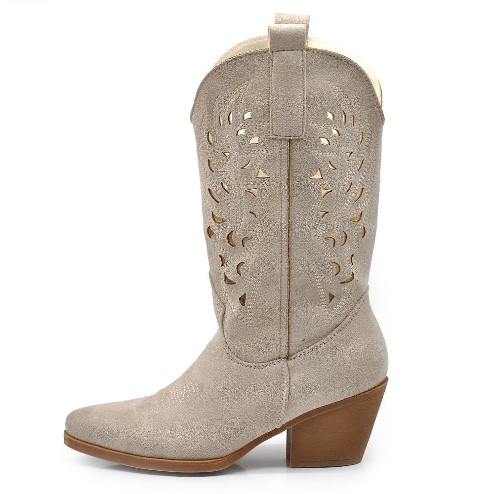 IF FASHION Stivali Stivaletti Primaverili Da Donna Texani Cowboy Cowgirl MP403