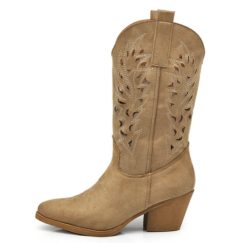 IF FASHION Stivali Stivaletti Primaverili Da Donna Texani Cowboy Cowgirl MP403