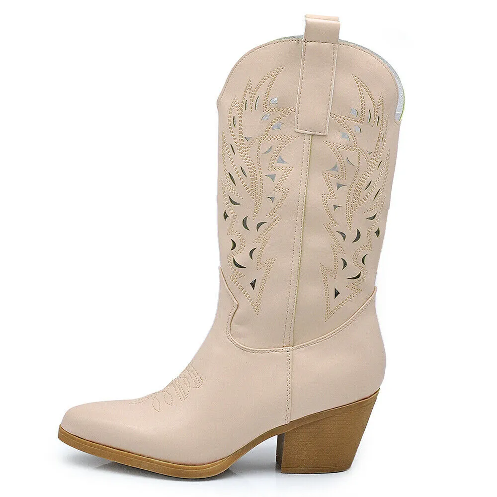 IF FASHION Stivali Stivaletti Primaverili Da Donna Texani Cowboy Cowgirl MP403