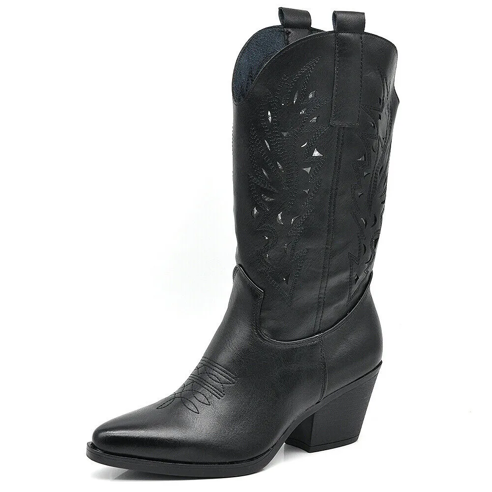 IF FASHION Stivali Stivaletti Primaverili Da Donna Texani Cowboy Cowgirl MP403