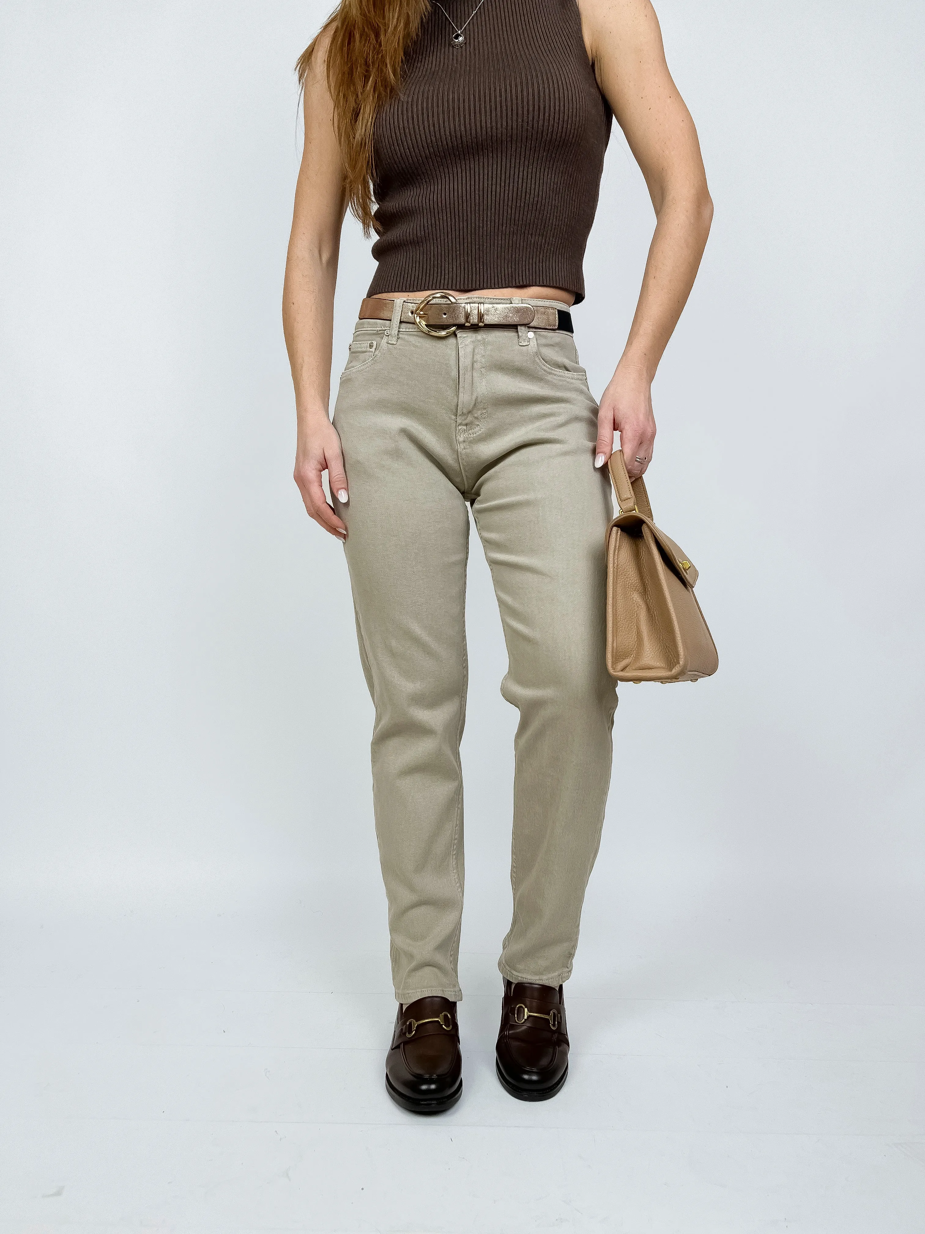 Jeans elasticizzato beige