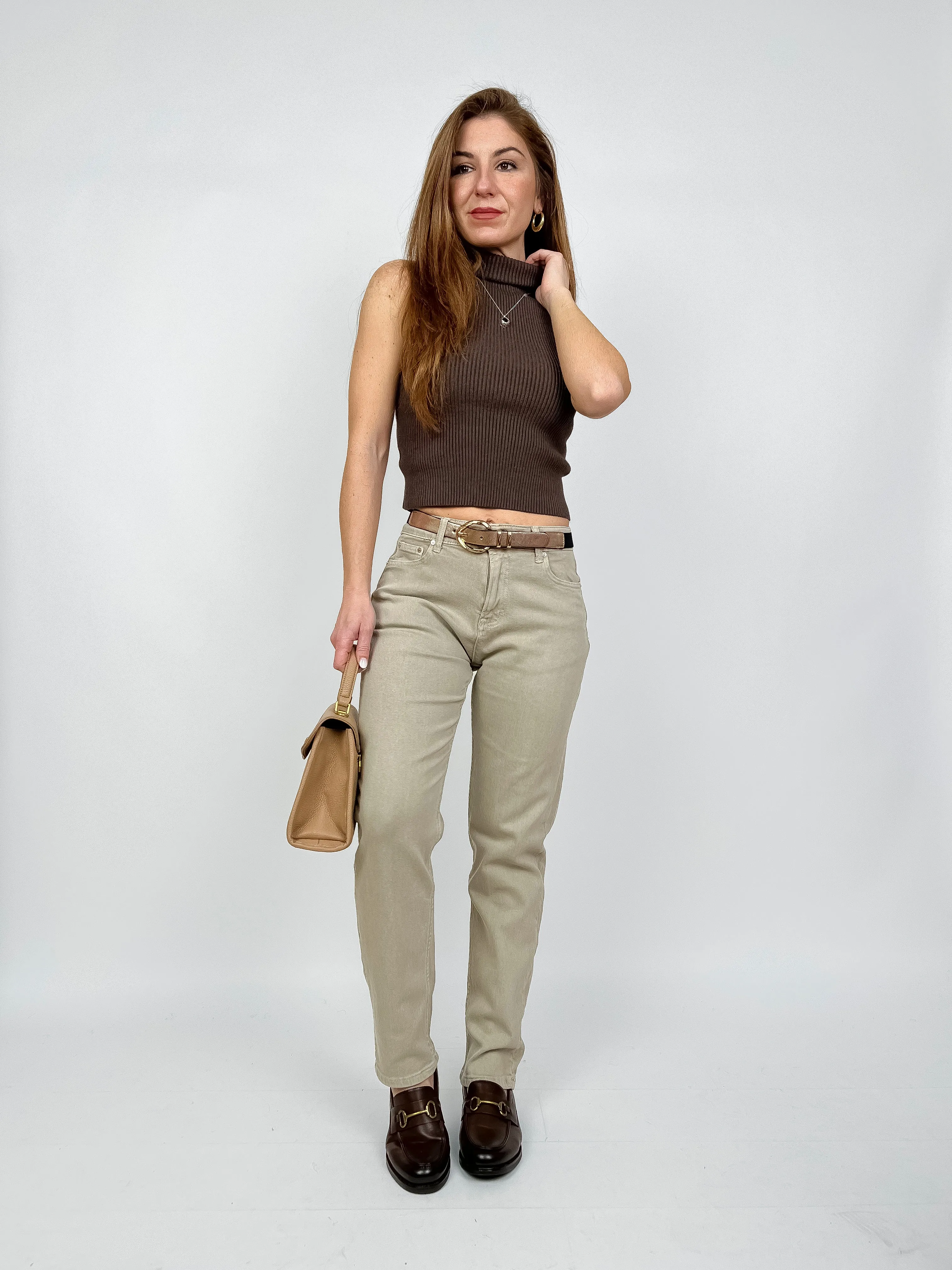 Jeans elasticizzato beige