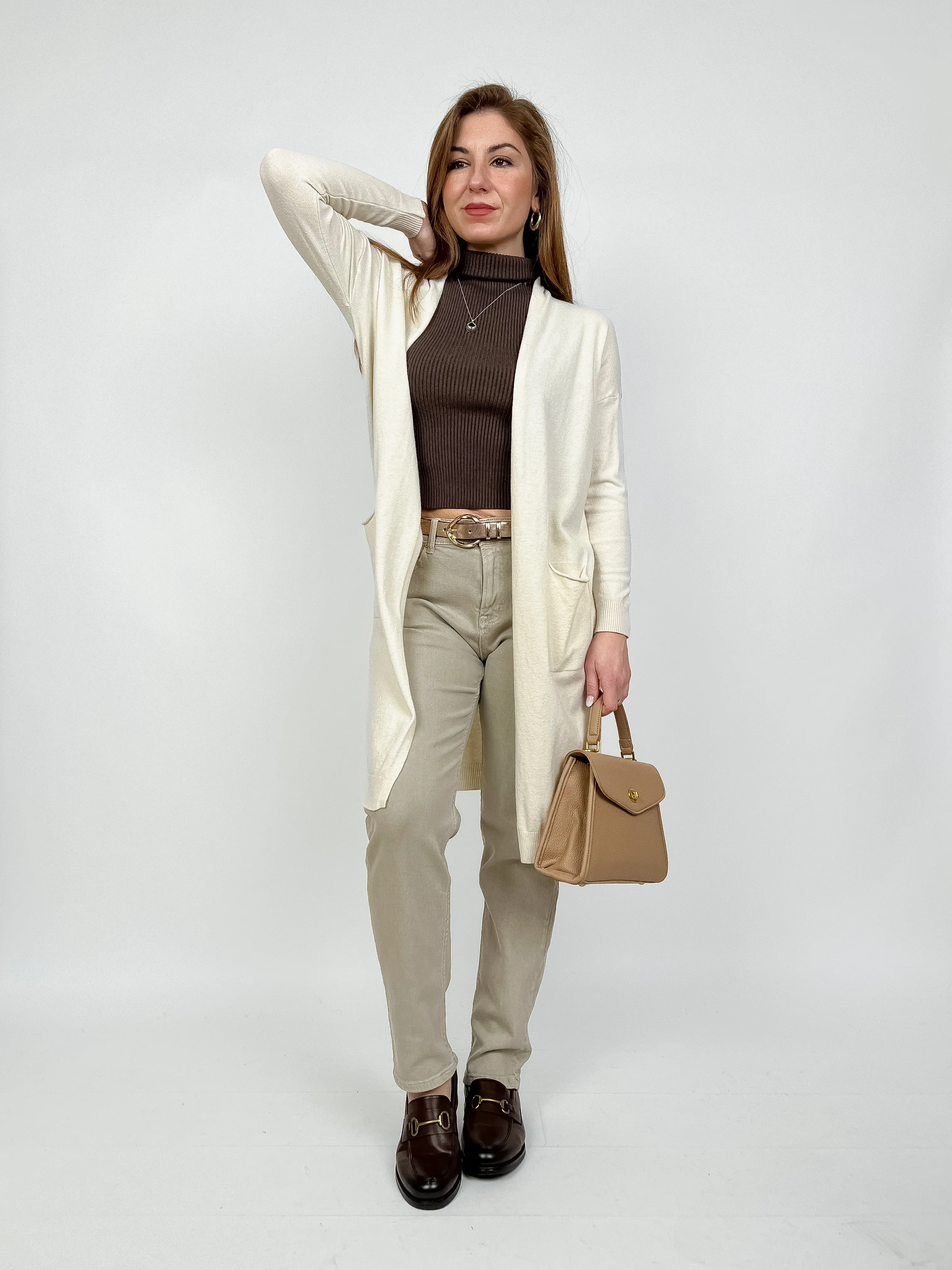 Jeans elasticizzato beige