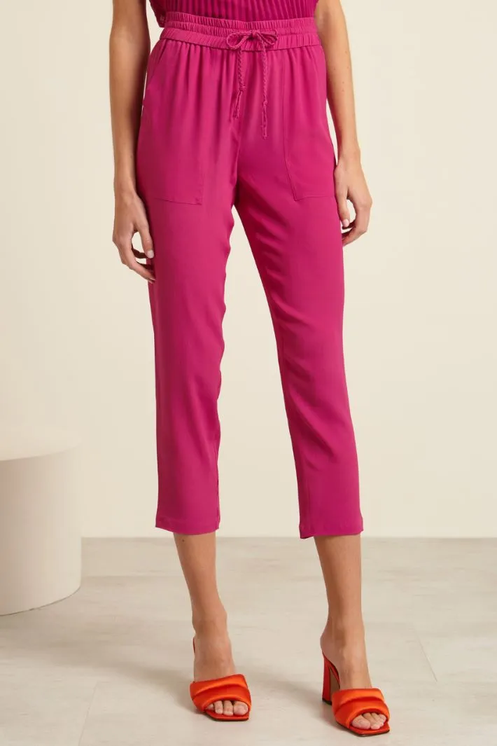Joggers in crépe de chine