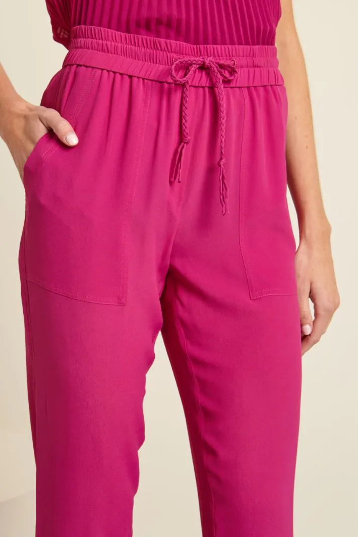 Joggers in crépe de chine