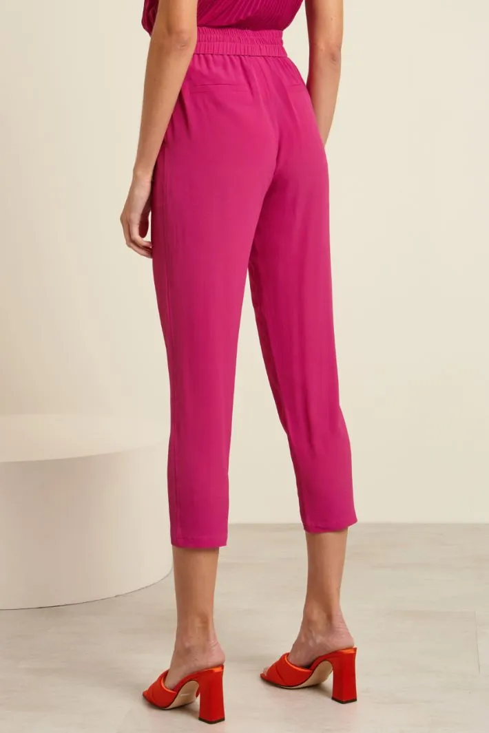 Joggers in crépe de chine