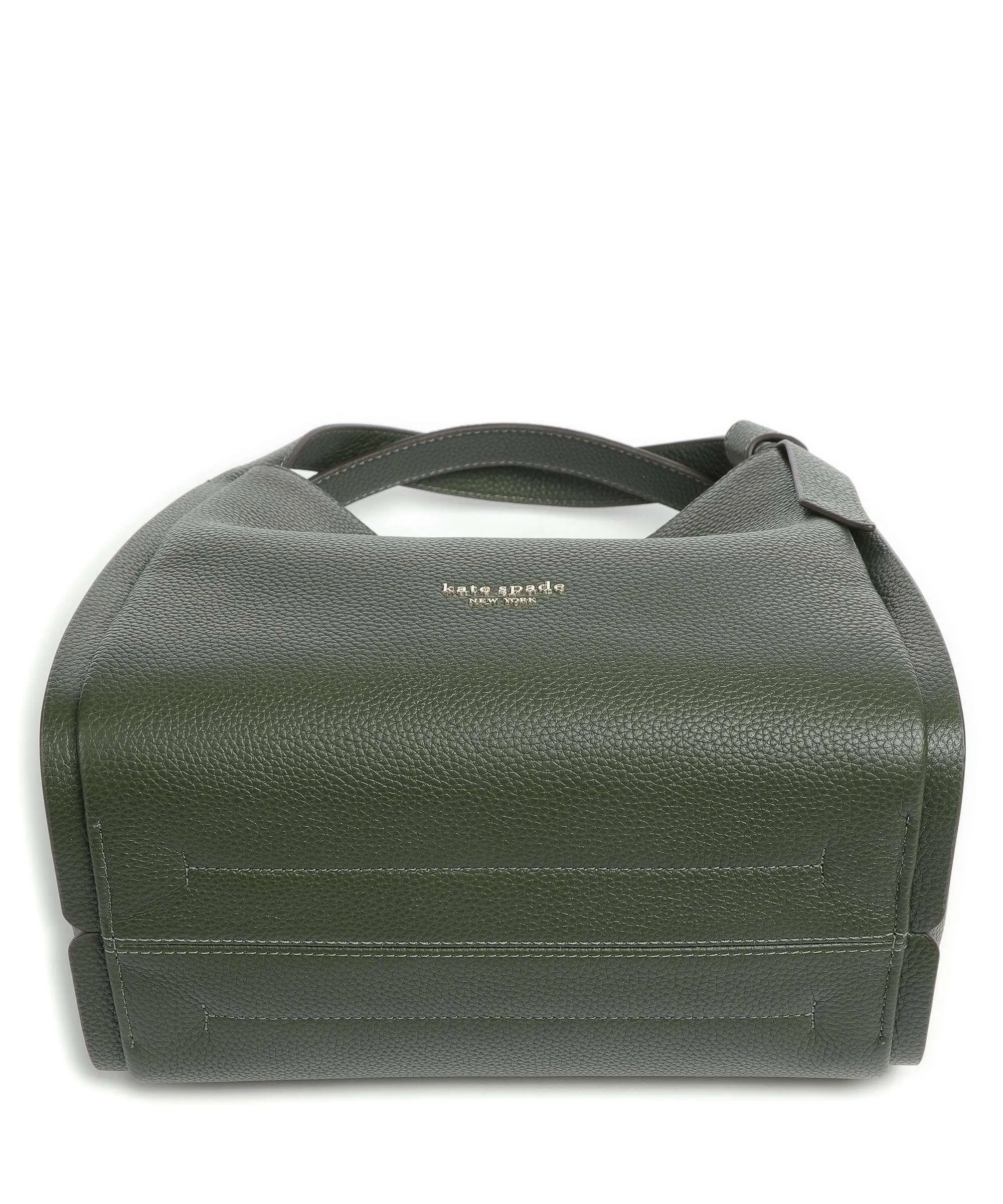  Kate Spade New York Knott Borsa hobo pelle di vacchetta grana verde scuro  