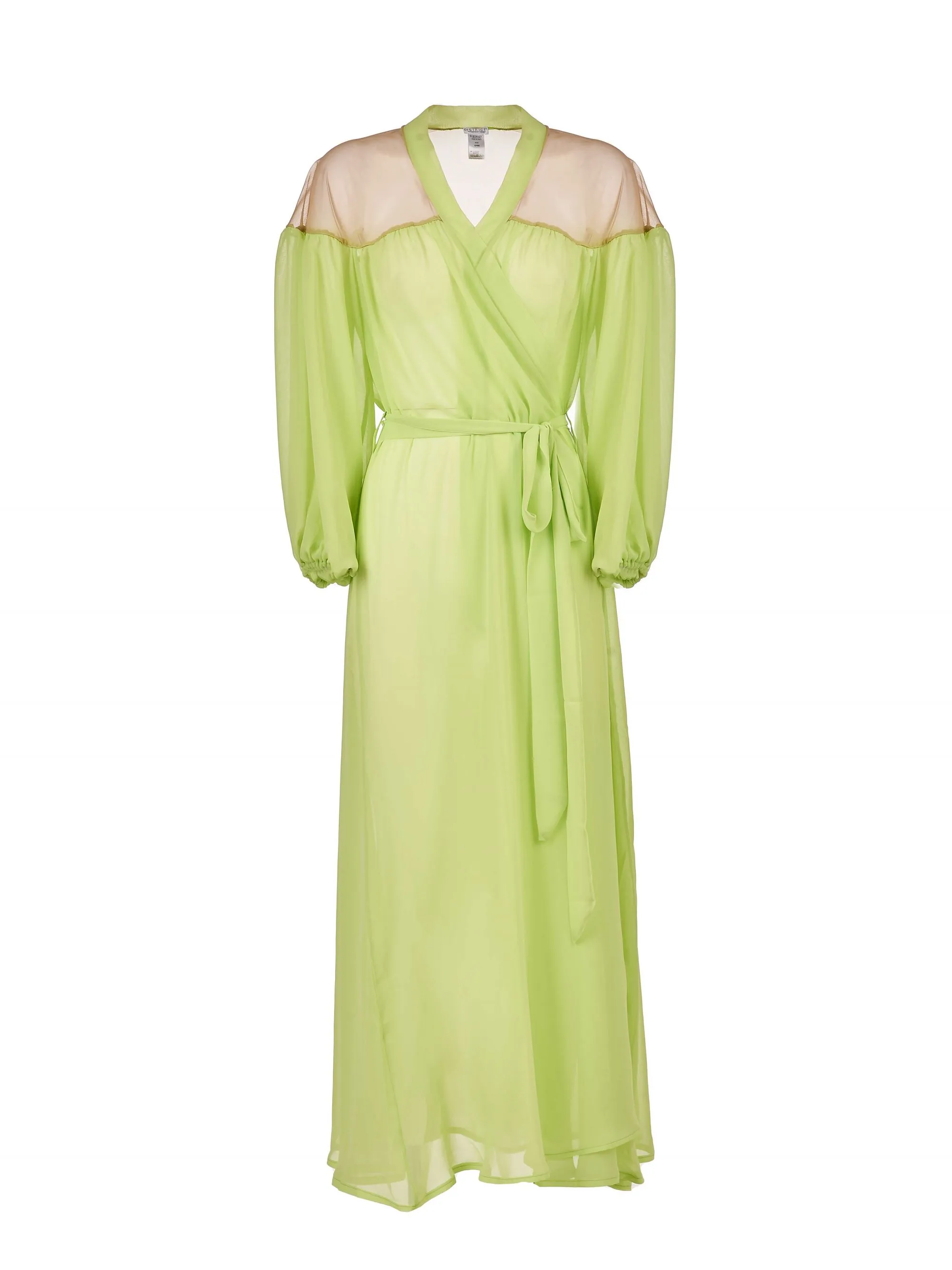 KIMONO LUNGO VERDE LIME IN CHIFFON