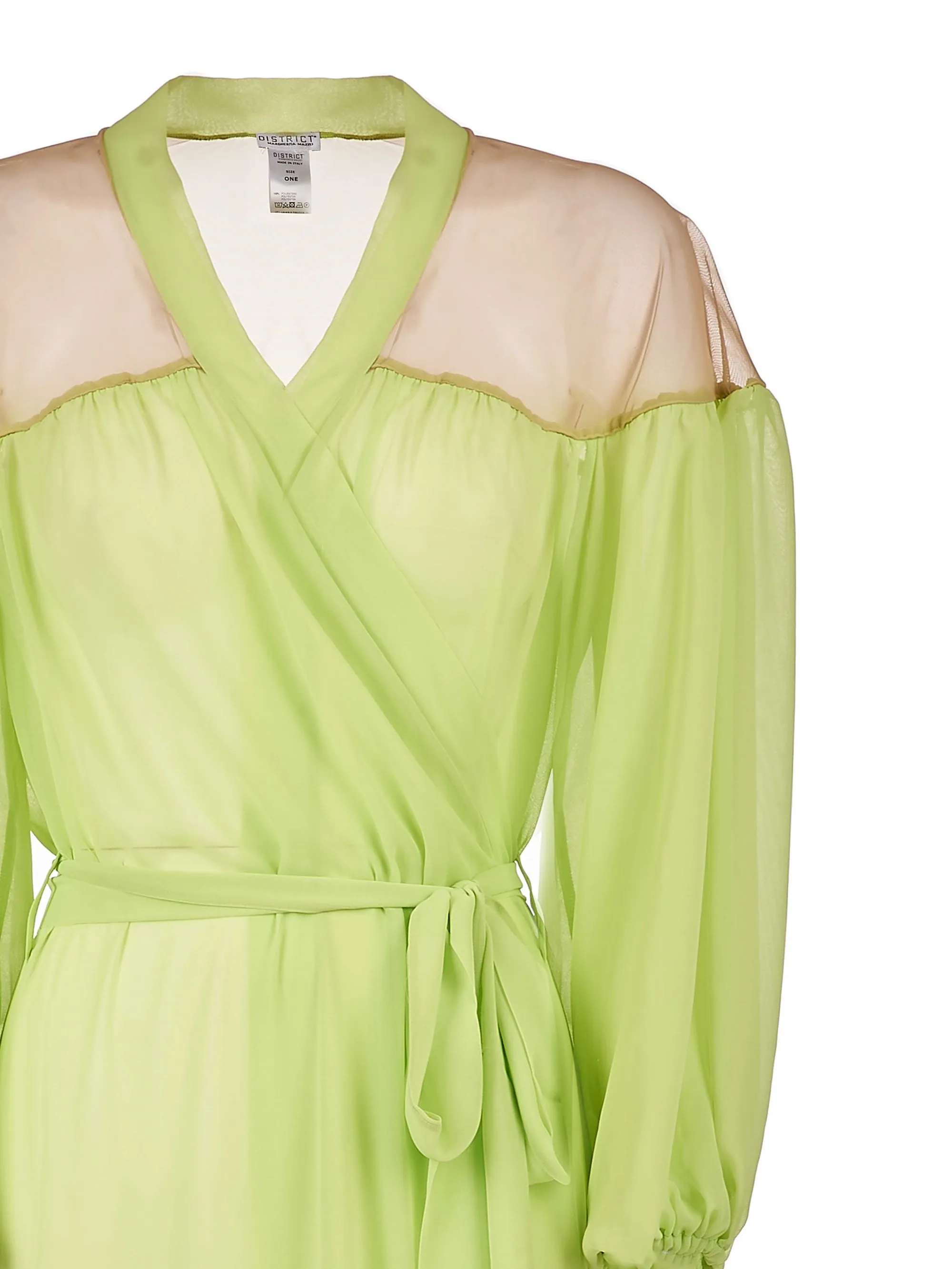 KIMONO LUNGO VERDE LIME IN CHIFFON