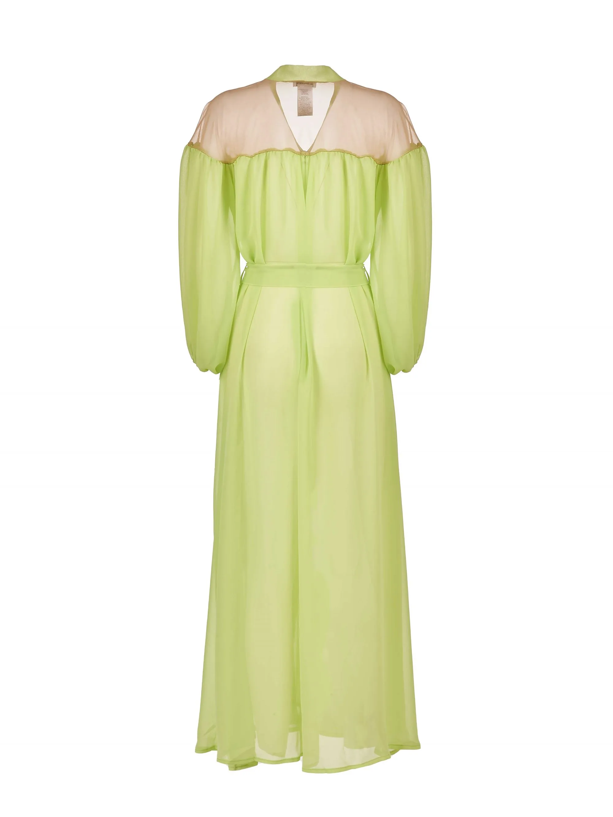KIMONO LUNGO VERDE LIME IN CHIFFON