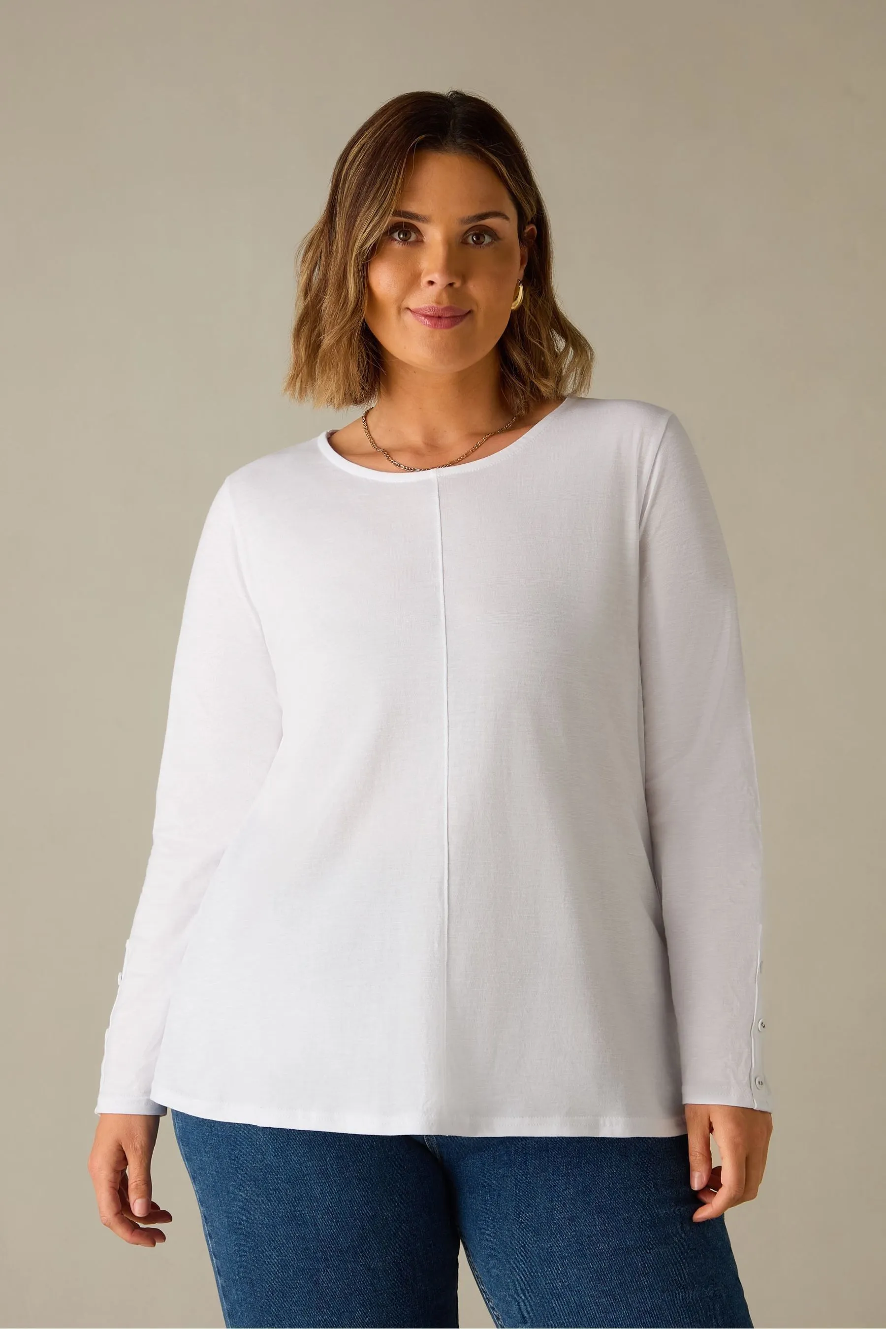 Live Unlimited Curve 100% Cotone Slub Maglietta con Girocollo    