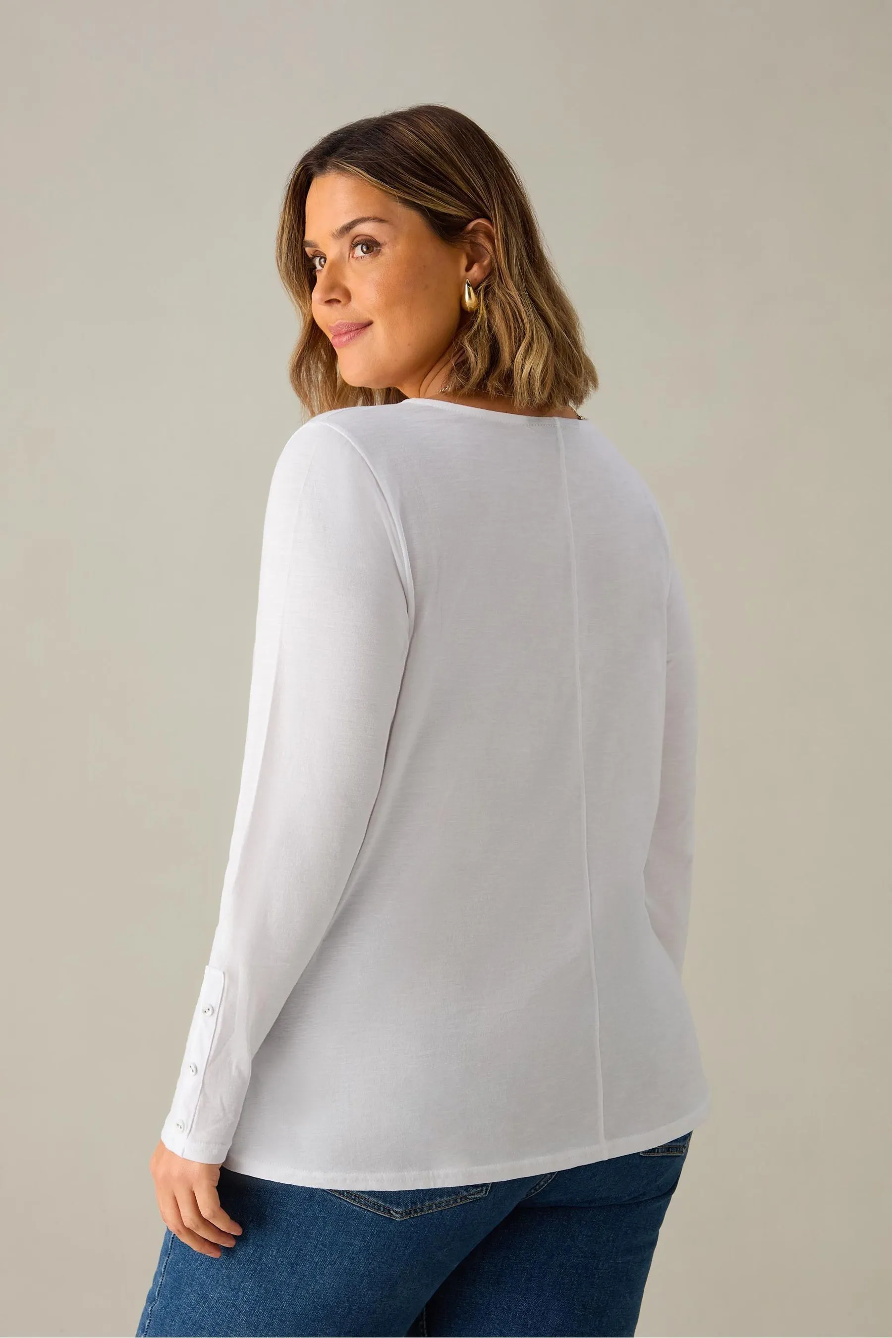 Live Unlimited Curve 100% Cotone Slub Maglietta con Girocollo    