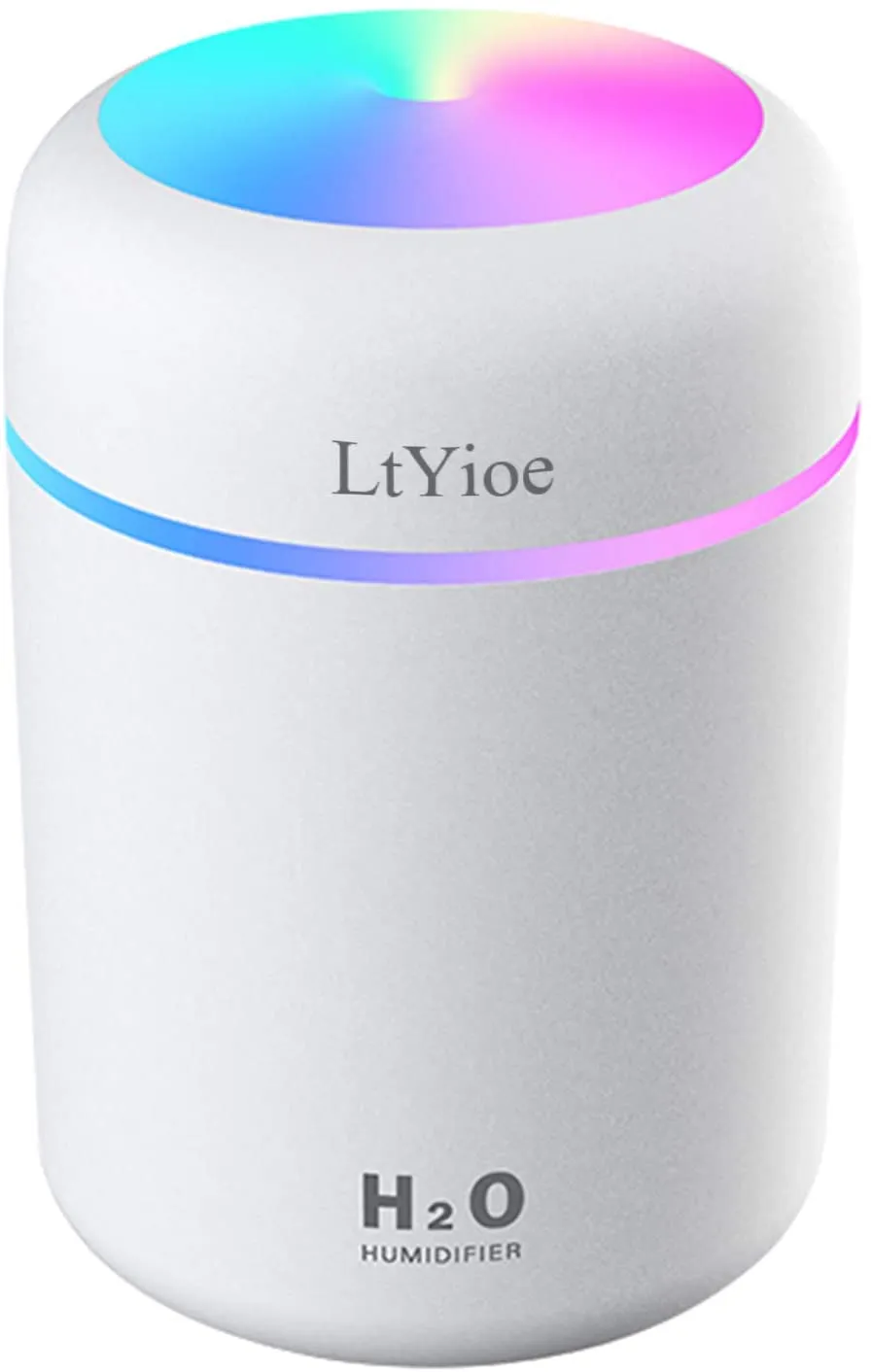 LtYioe - Mini umidificatore da scrivania per auto, ufficio, camera da letto, ecc. Spegnimento automatico, 2 modalità di nebbia, 