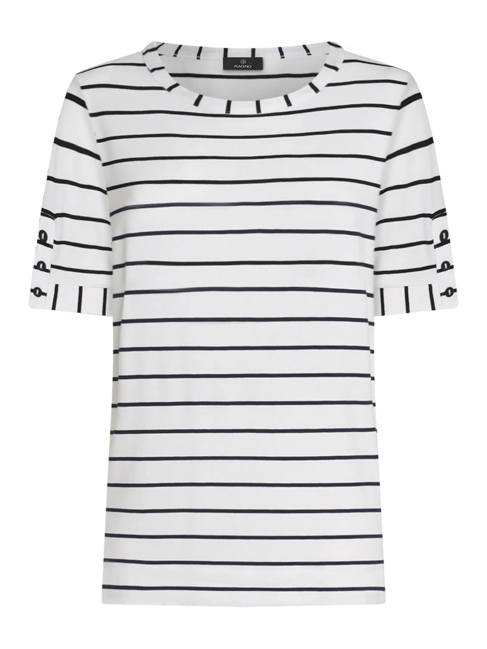 Maglietta a righe in Viscosa Summer  - Fant.White