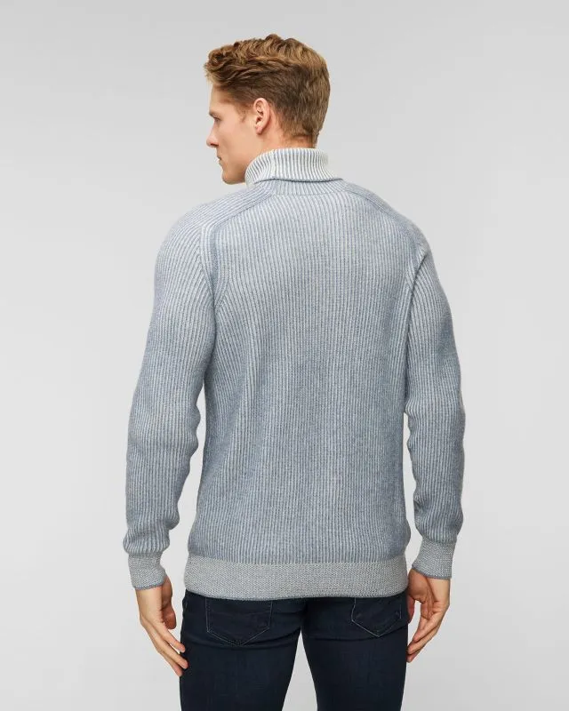 Maglione a collo alto blu in cashmere da uomo Sease