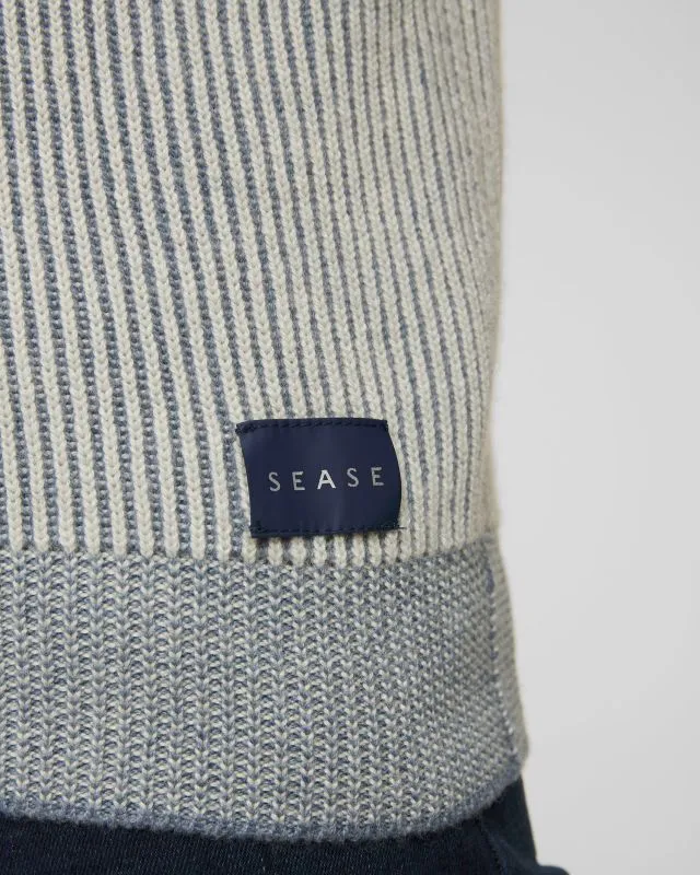 Maglione a collo alto blu in cashmere da uomo Sease