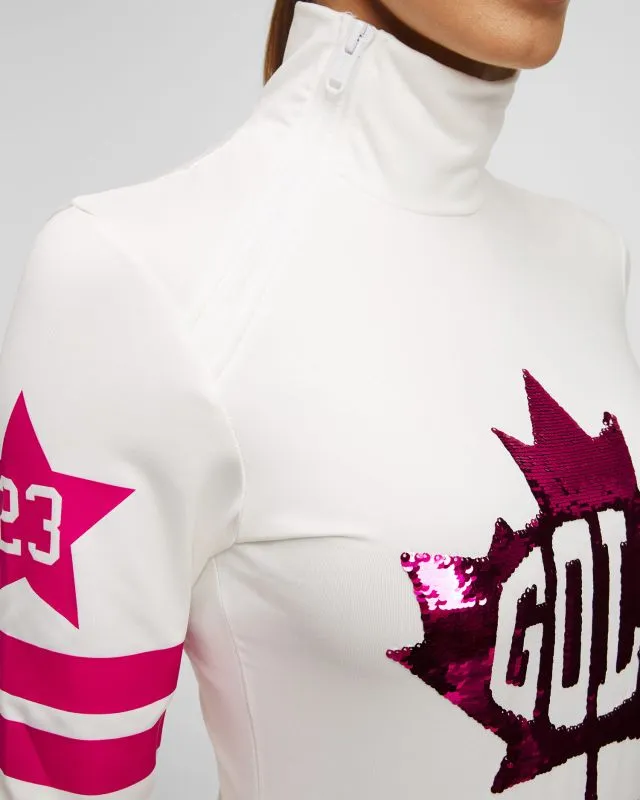 Maglione a collo alto con chiusura con paillettes Goldbergh Maple